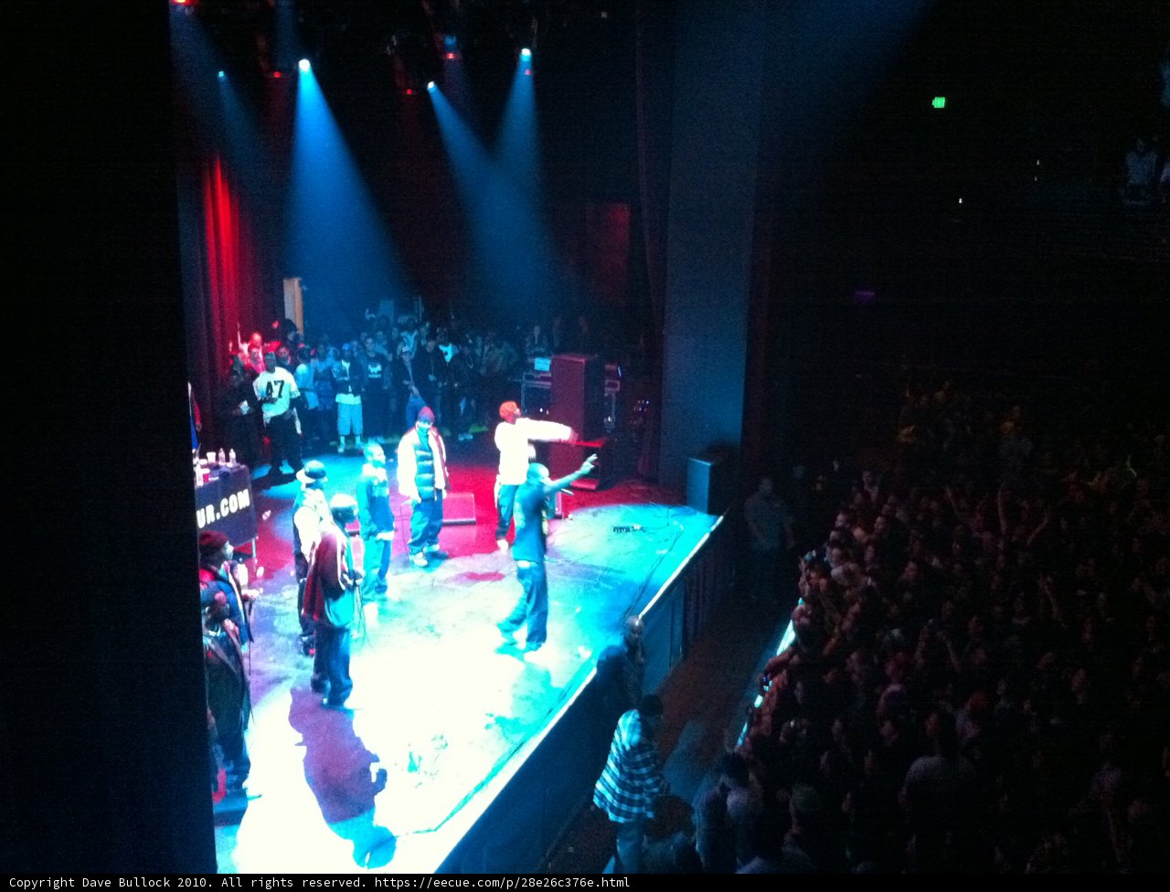Spotlight on Rock Concert Crowd at L.A. LIVE