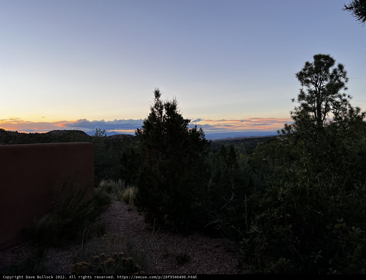 Serene Sunset View from Tesuque's Back Porch
