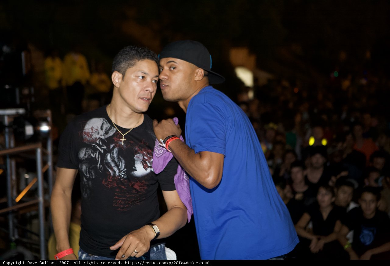 Two Men Grooving It Up at EDC with Dynamite MC