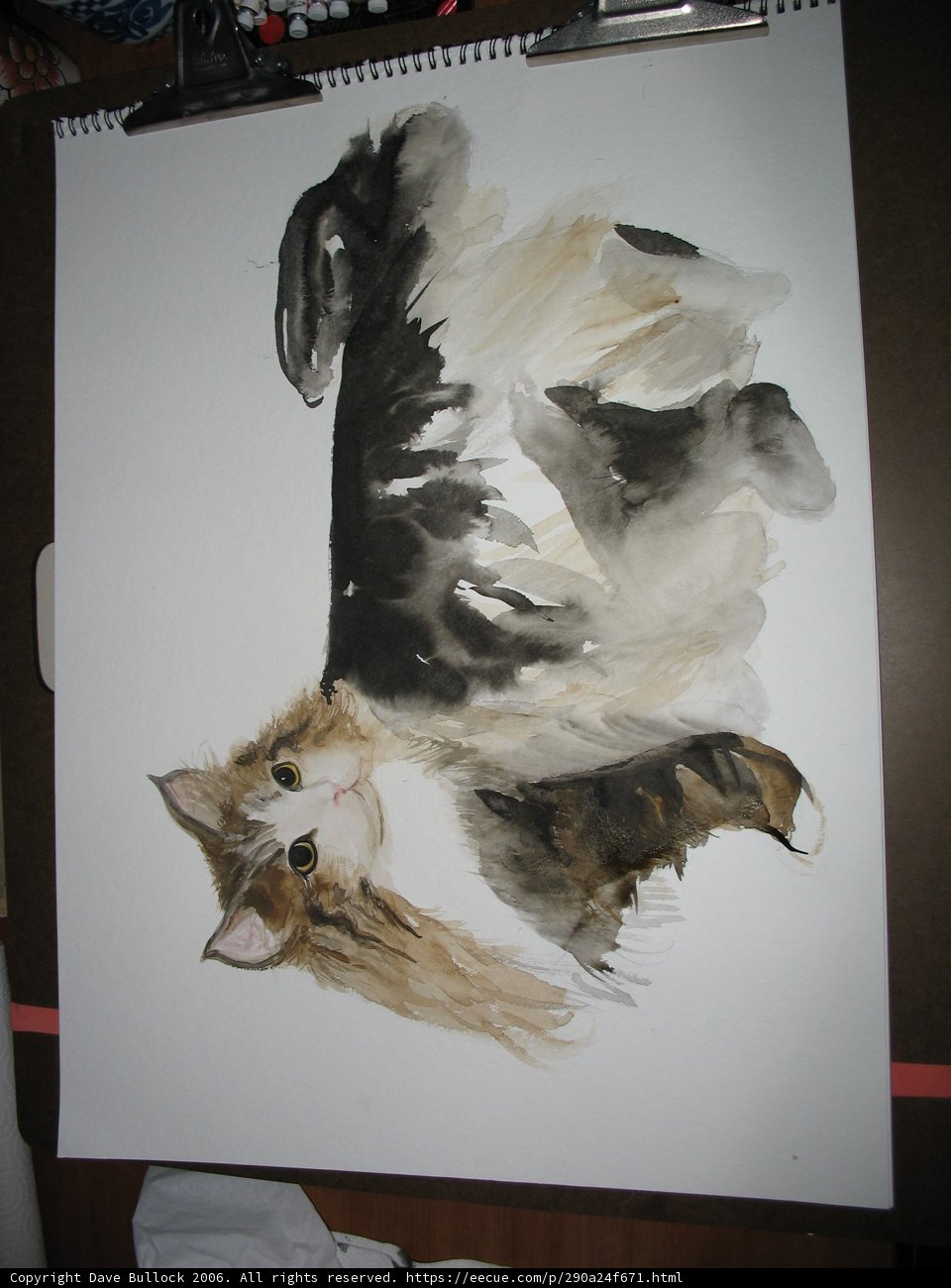 Feline Artistry: A Cat's Portrait on Canvas