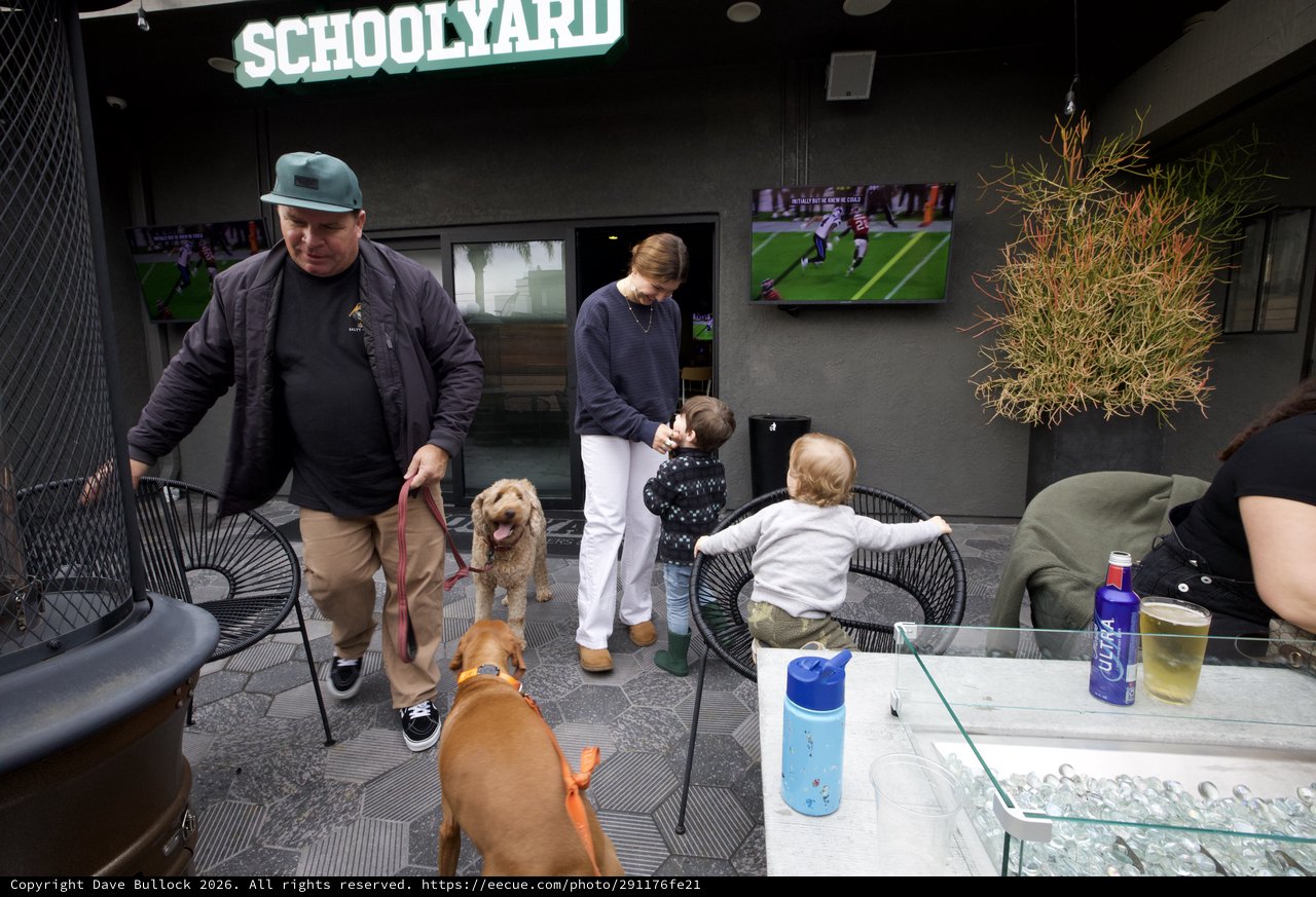 Family Outing at Dog-Friendly Sports Bar Patio