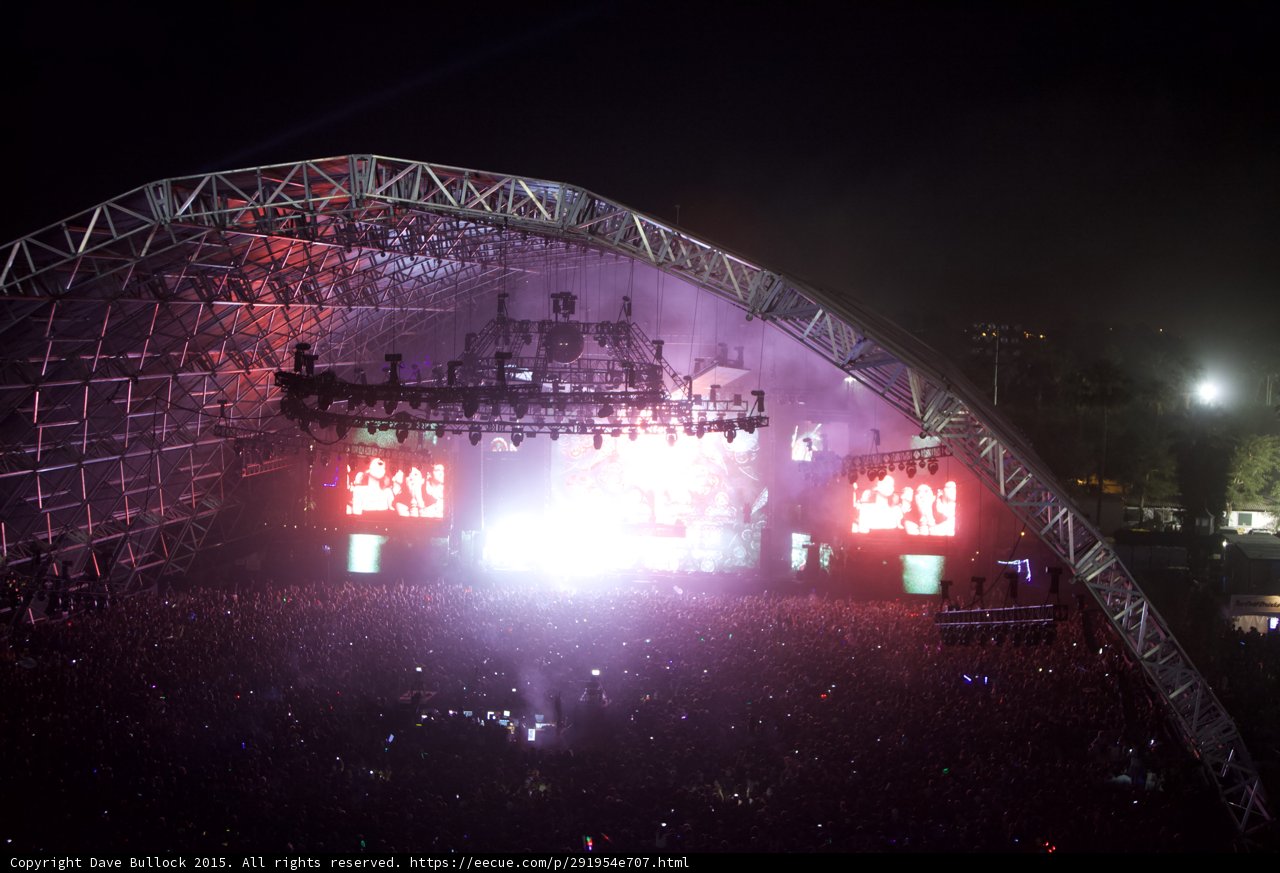 Nighttime Concert Crowd on a Large Stage
