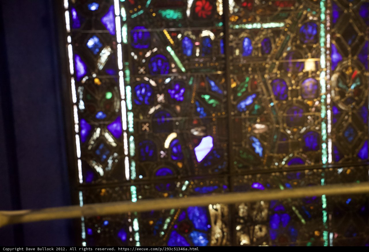 Vibrant Stained Glass Window in Temple