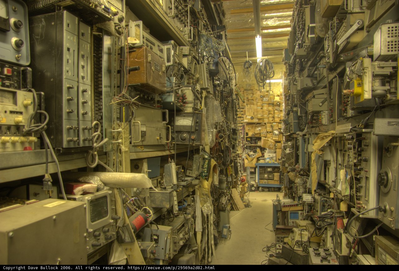 Factory Workshop with Electronic Wires and Machines