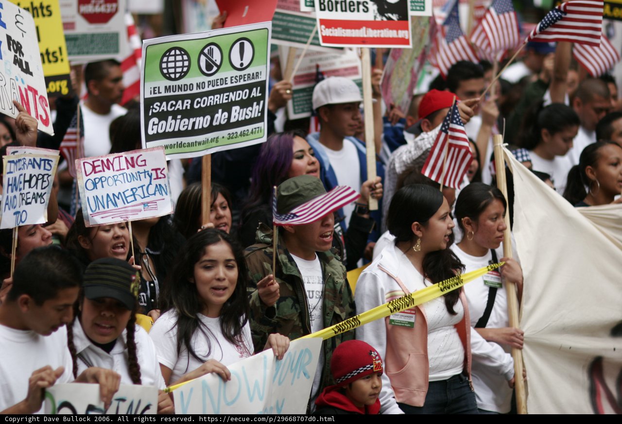 Student Protest Parade with Colorful Banners