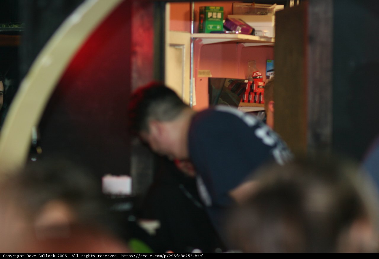 The man and the refrigerator in a pub