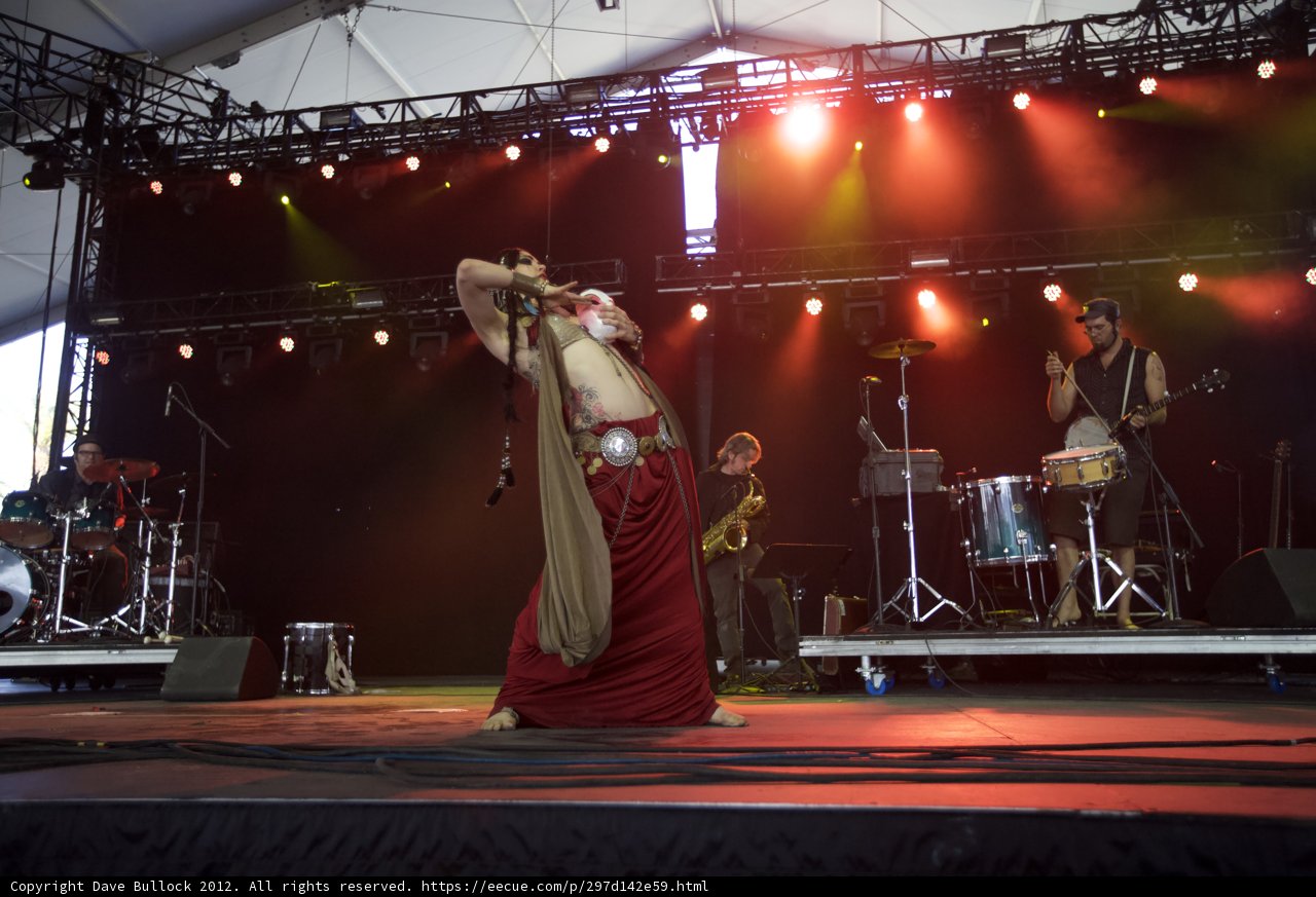 Red Dress on Stage