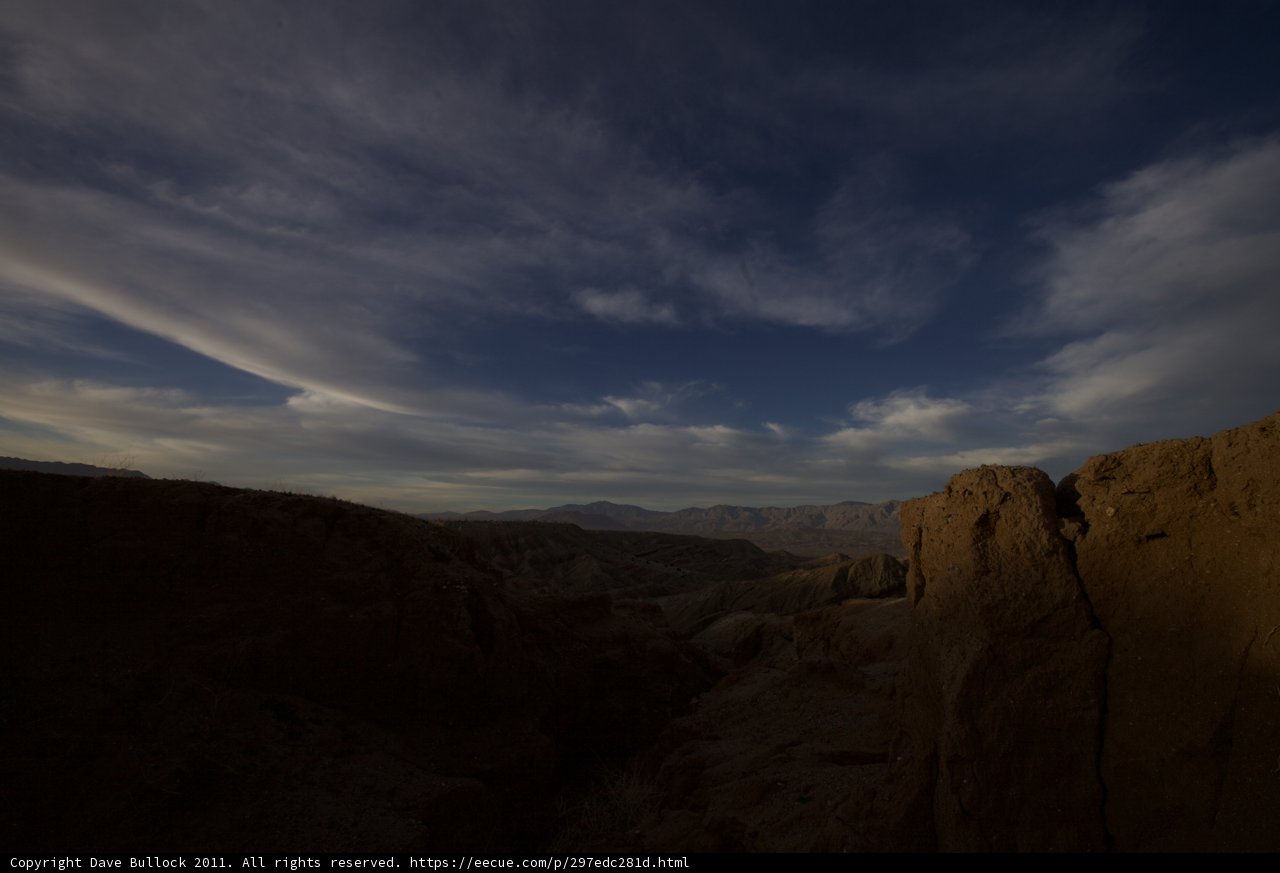 Twilight in Anza-Borrego's Fantastic Canyon
