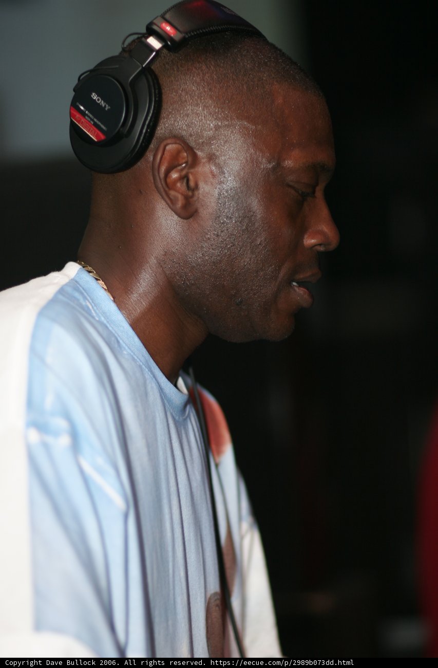 Jamming with His Headphones On
