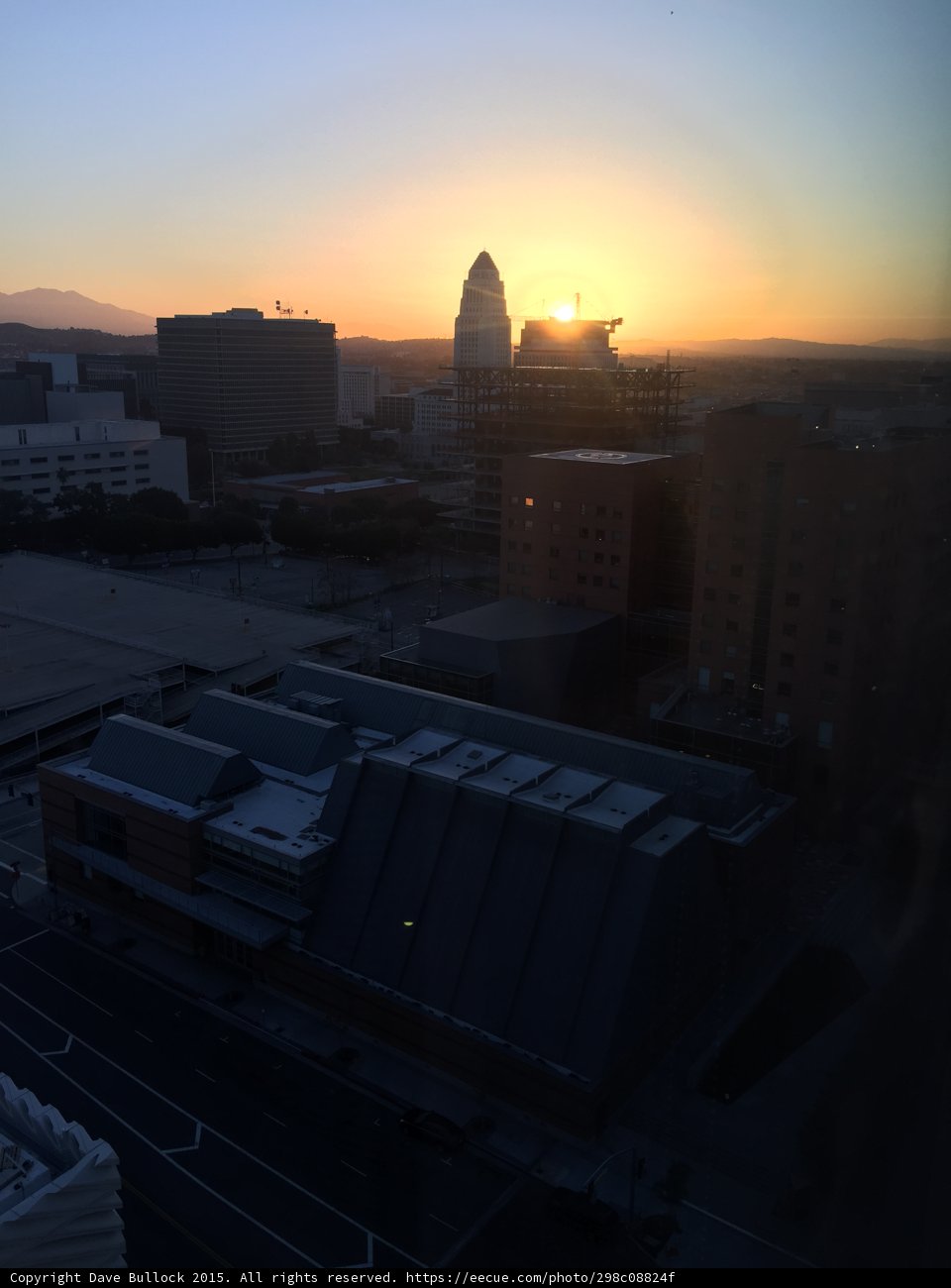 Morning Sun Behind LA City Hall