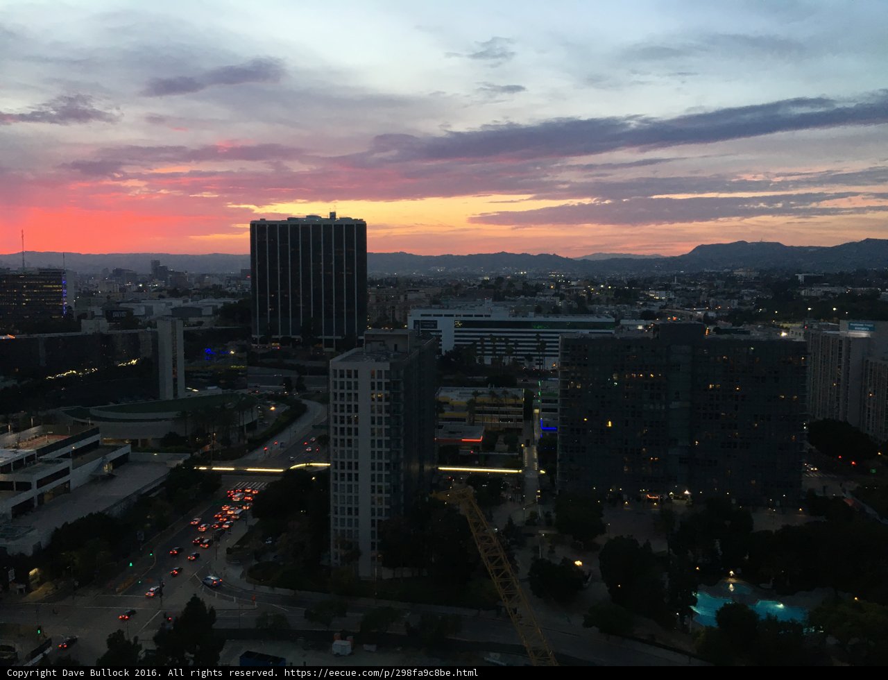 Crimson Horizon over the Cityscape