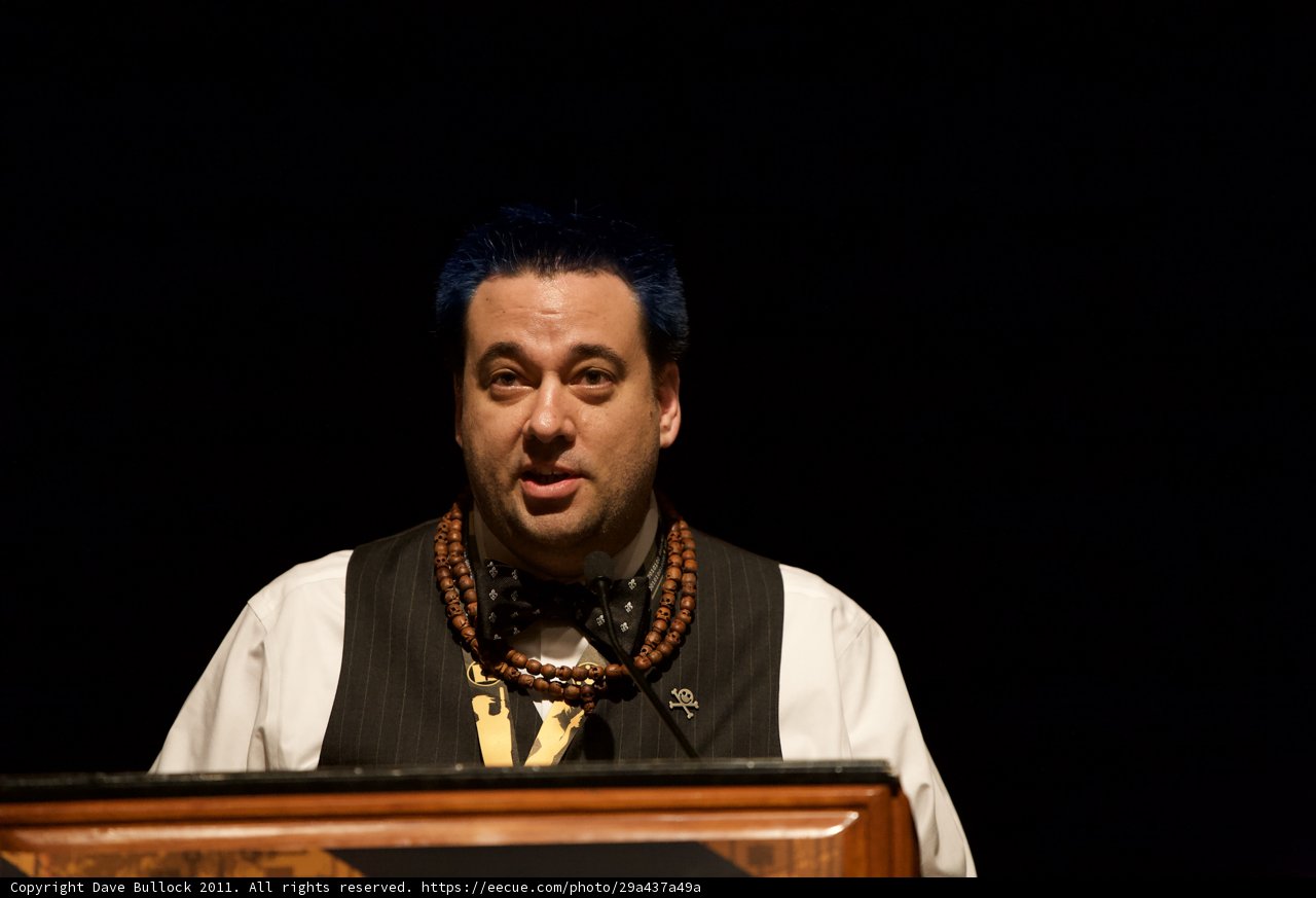 Blue-Haired Man Takes Center Stage