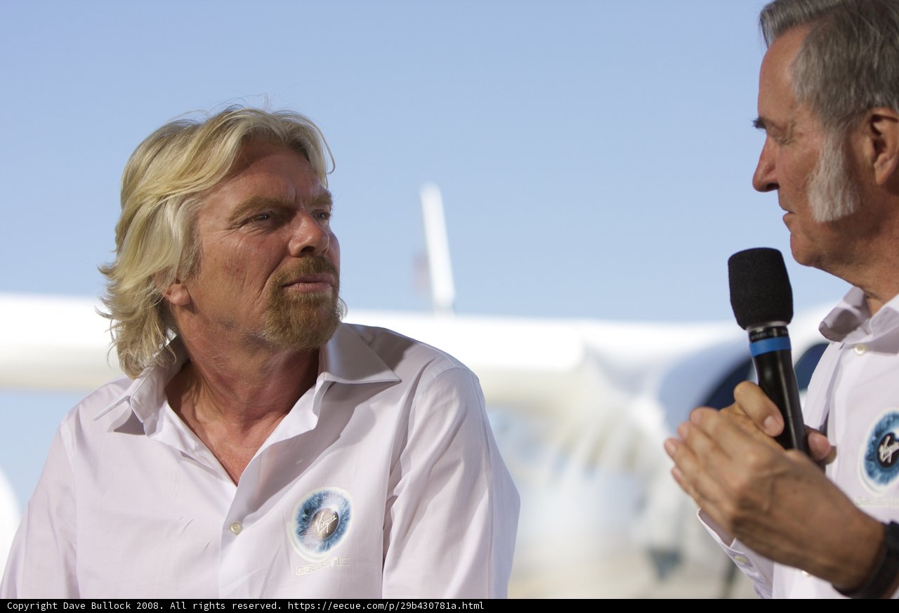 Richard Branson Giving a Speech Outdoors