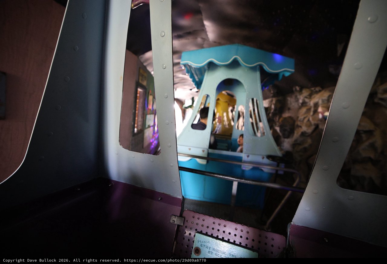 View Through Submarine Porthole at Fantasyland Attraction