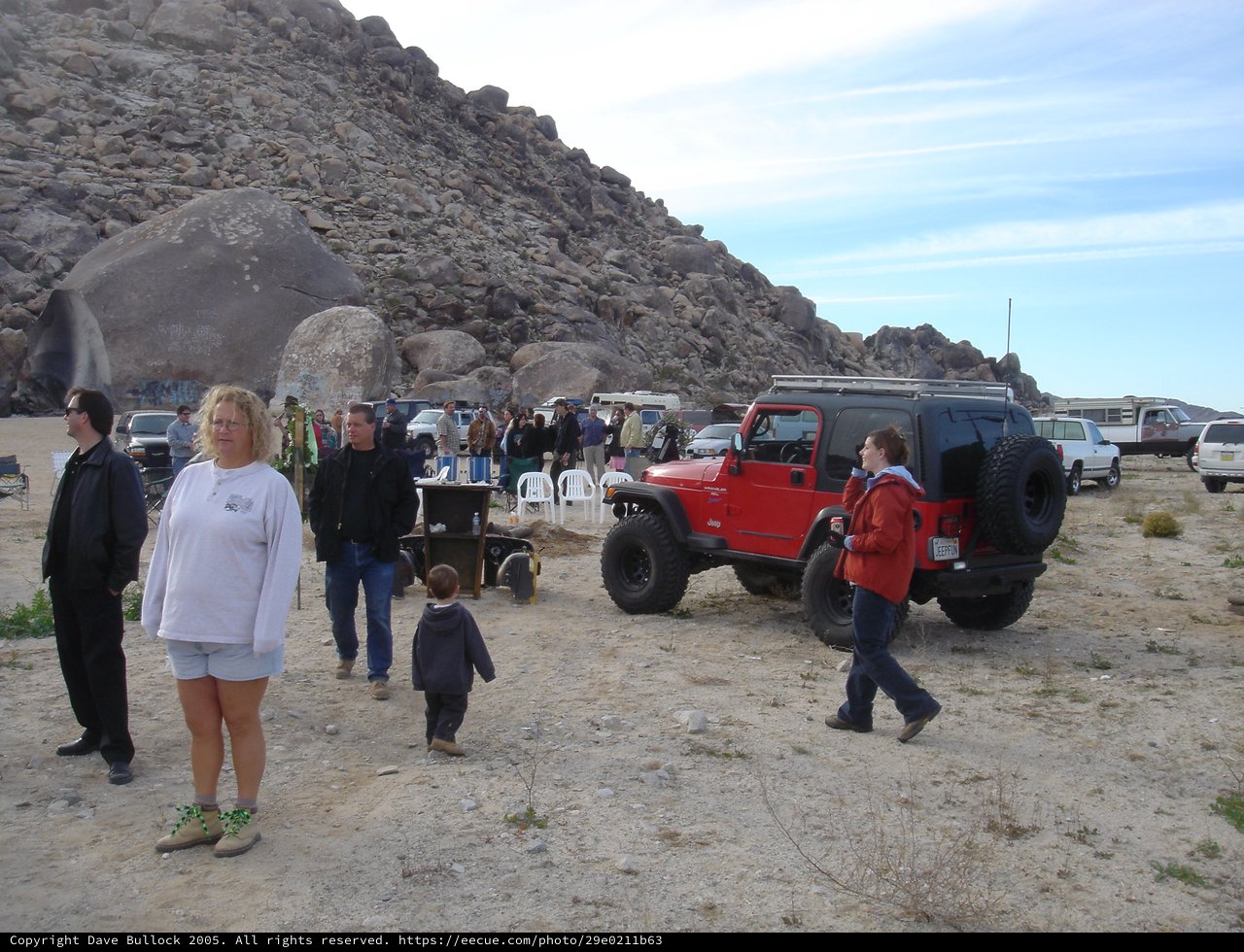 Off-Road Jeep Gathering at Desert Rock Formation