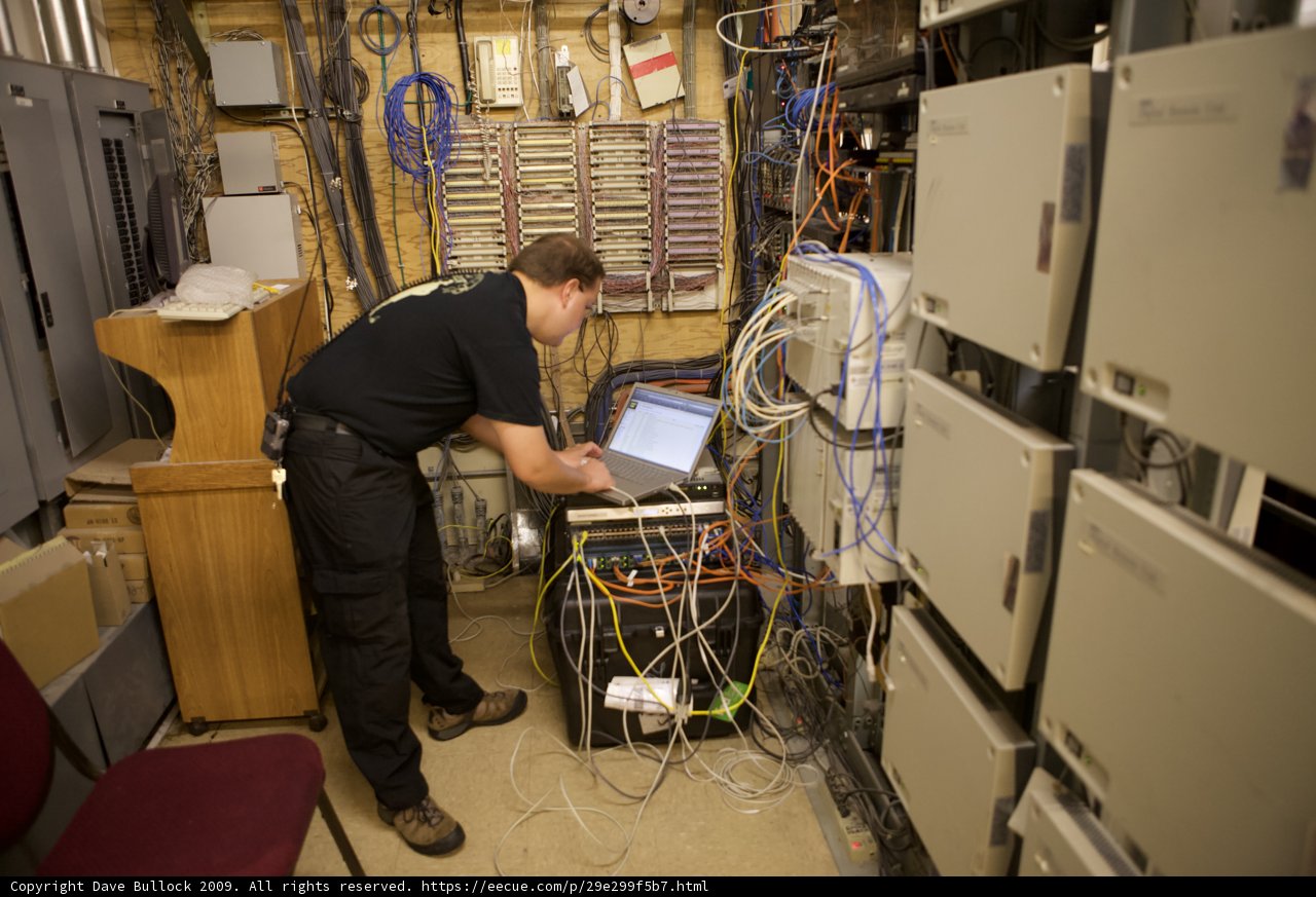 Man Working on Computer at Defcon 17 NOC