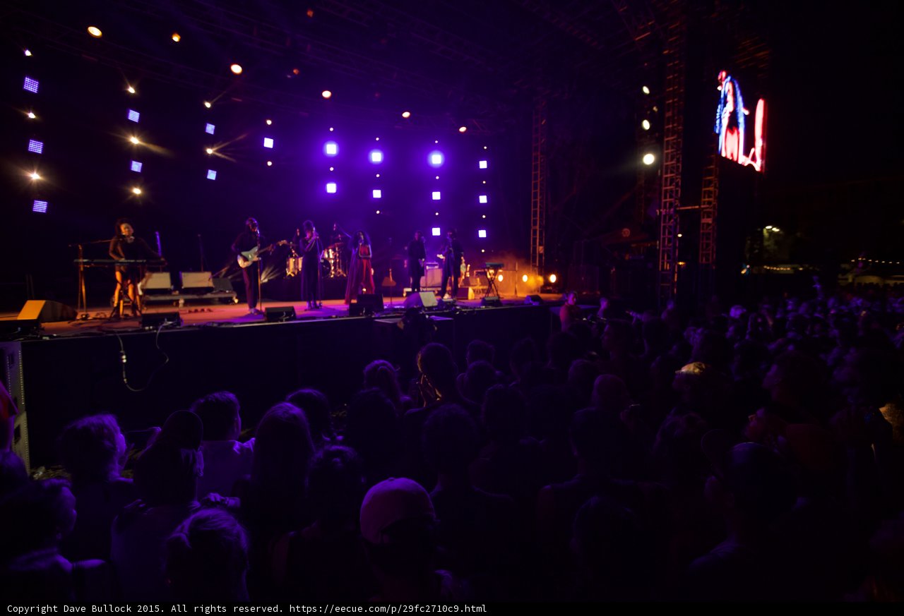 Solange Set Audience Perspective Stage Video Screen Crowd Silhouettes