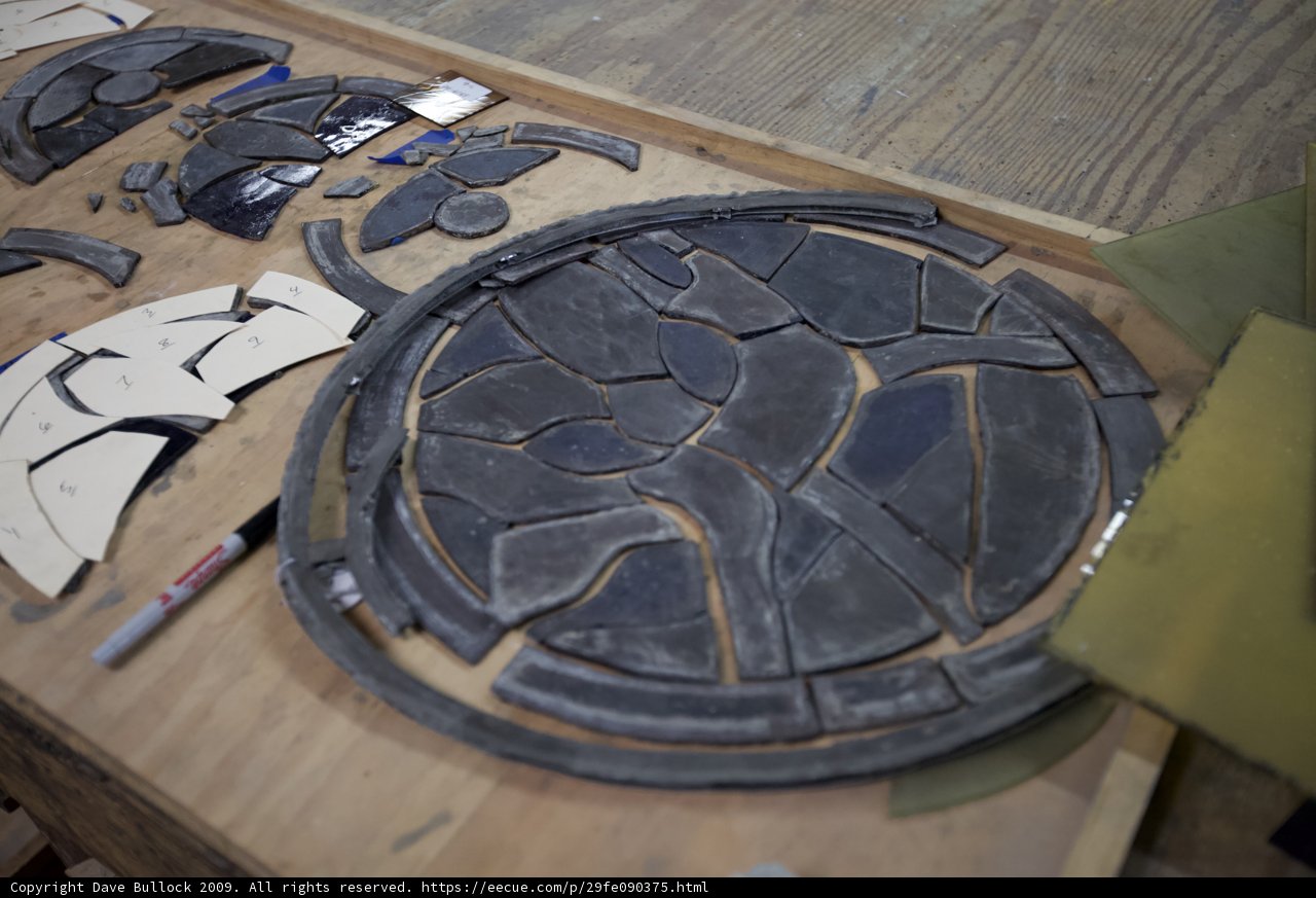 Circular Slate and Metal Table