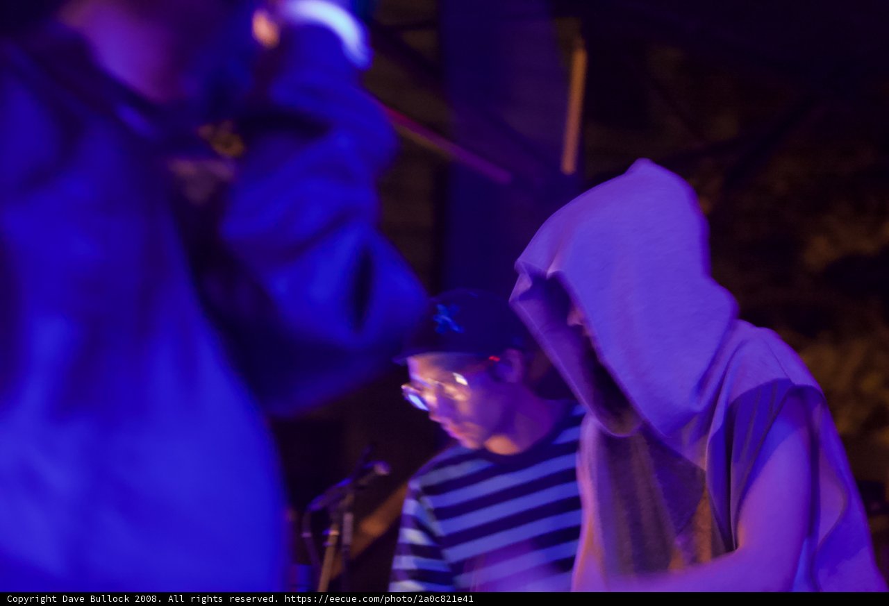 Hooded Keyboardist Rocks the Night Away