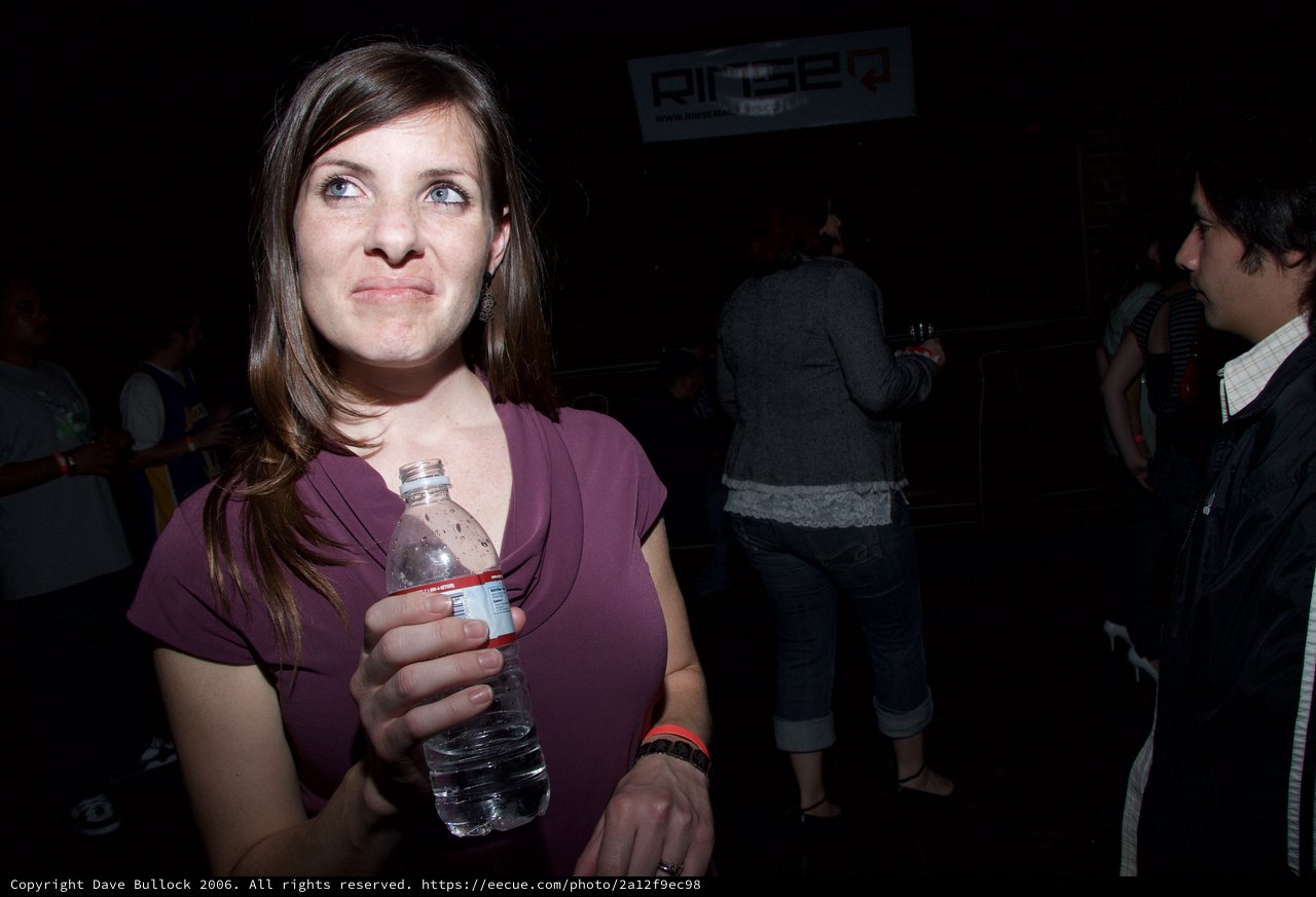 Woman Making Funny Face at Nightclub Event