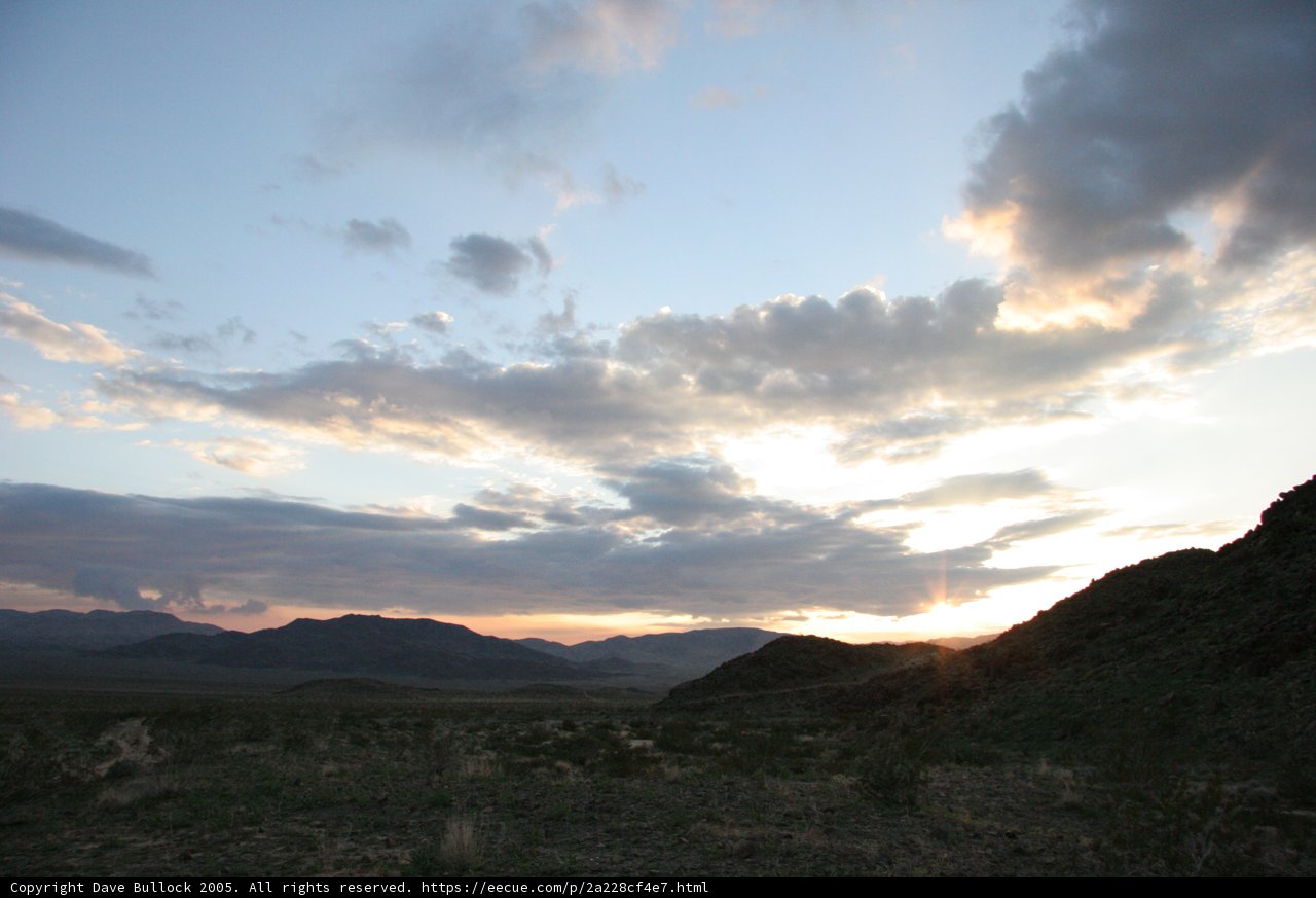Desert Sunset with Mountain Range