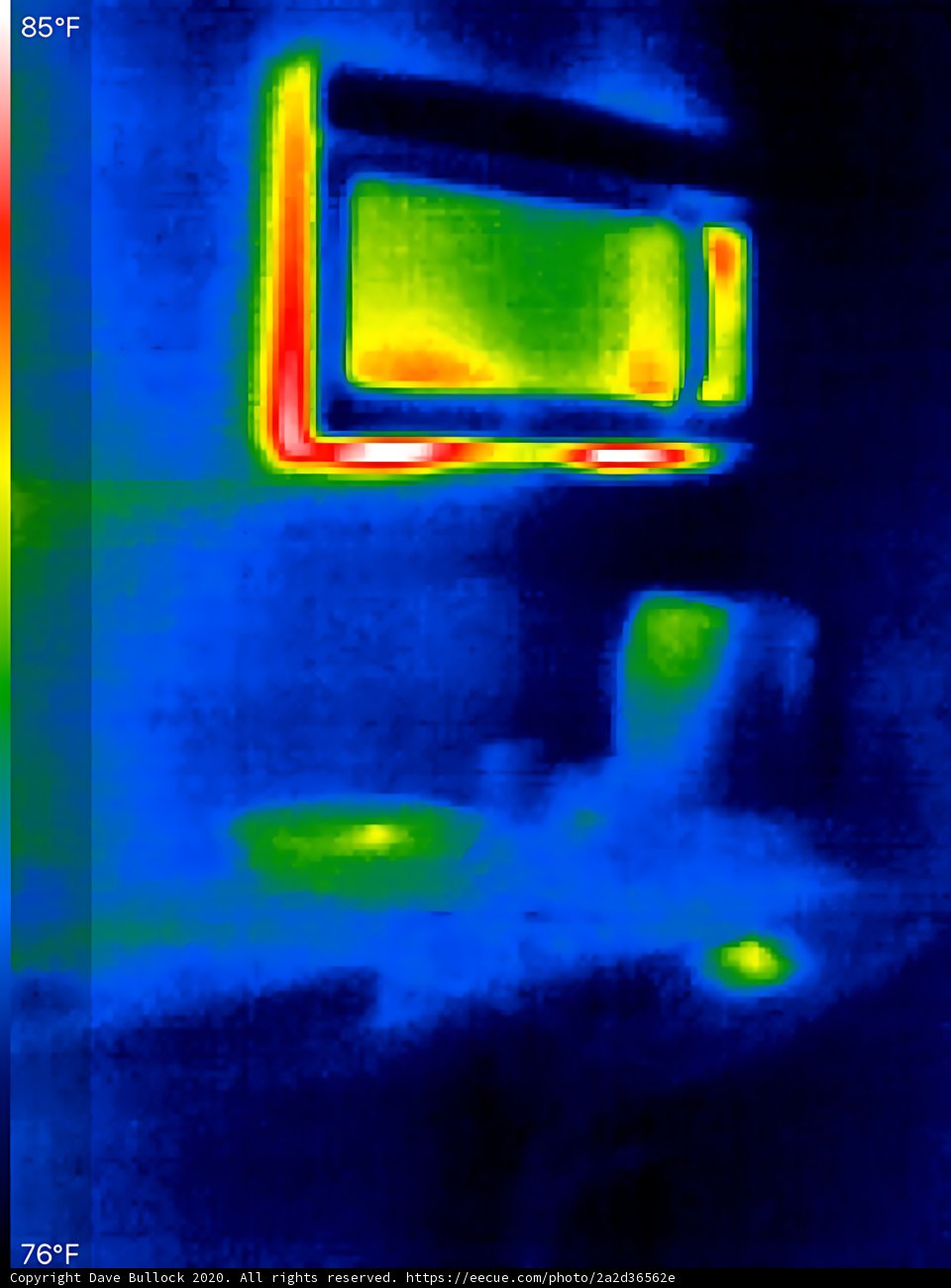 Thermal Imaging View of Kitchen Microwave Area