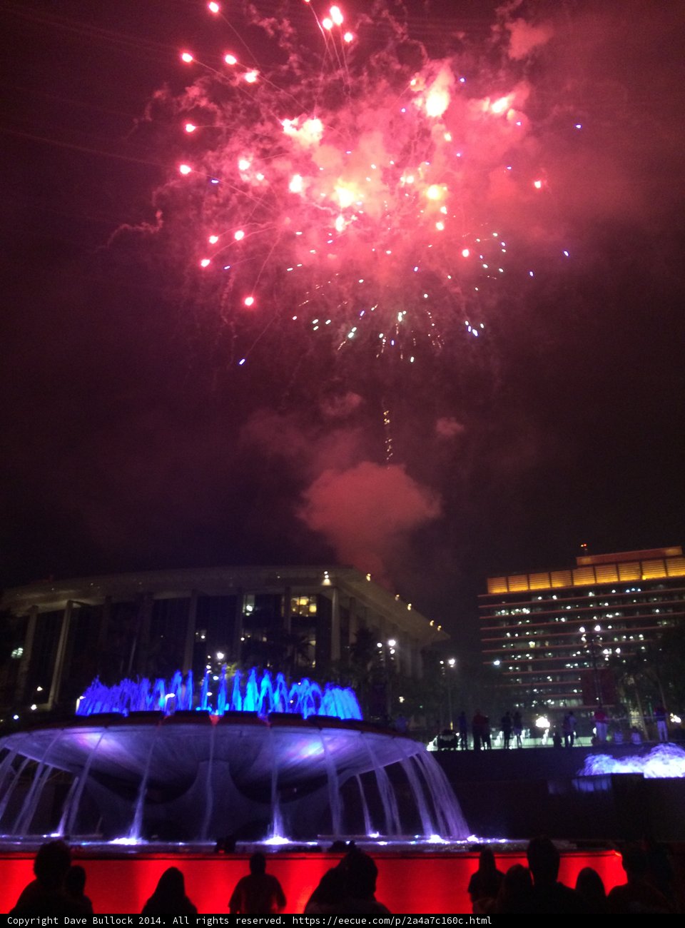Spectacular Fireworks Display over Civic Center Fountain