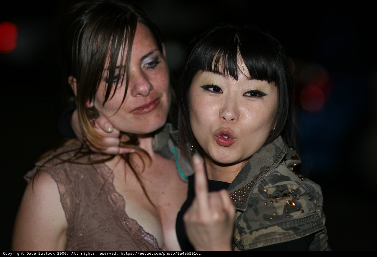 Two Women Posing at a Nightlife Event 2006