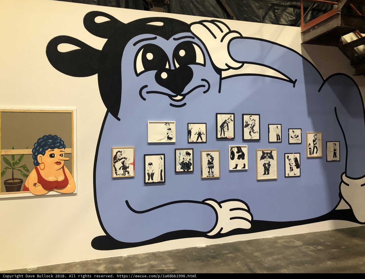 Gigantic Blue Bear Mural in Los Angeles