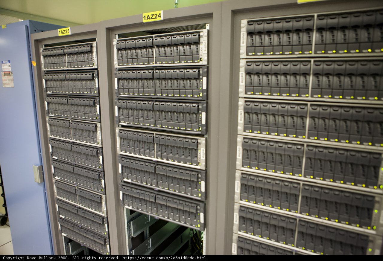 Rows of Computer Servers in a Data Center