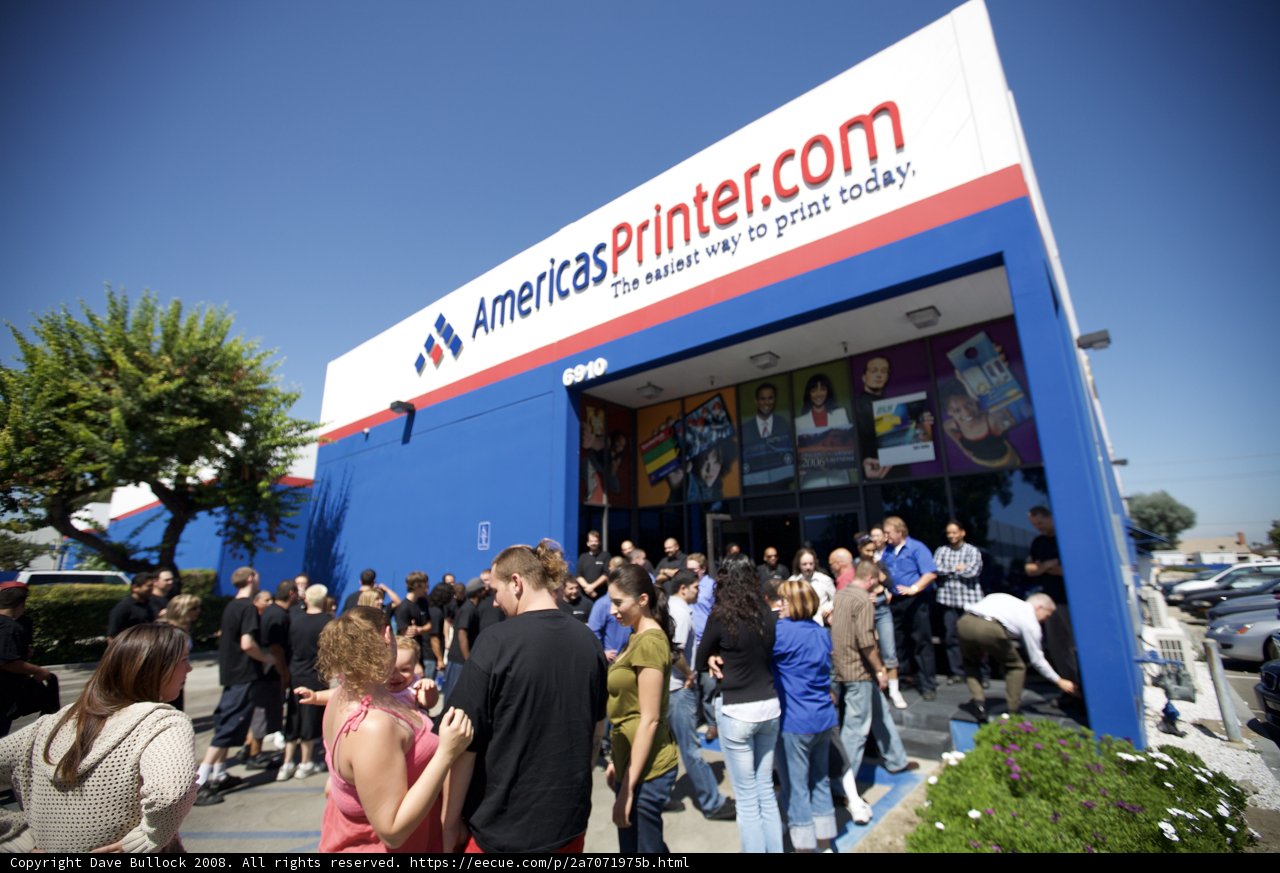A Crowd Waits Outside the Print Shop