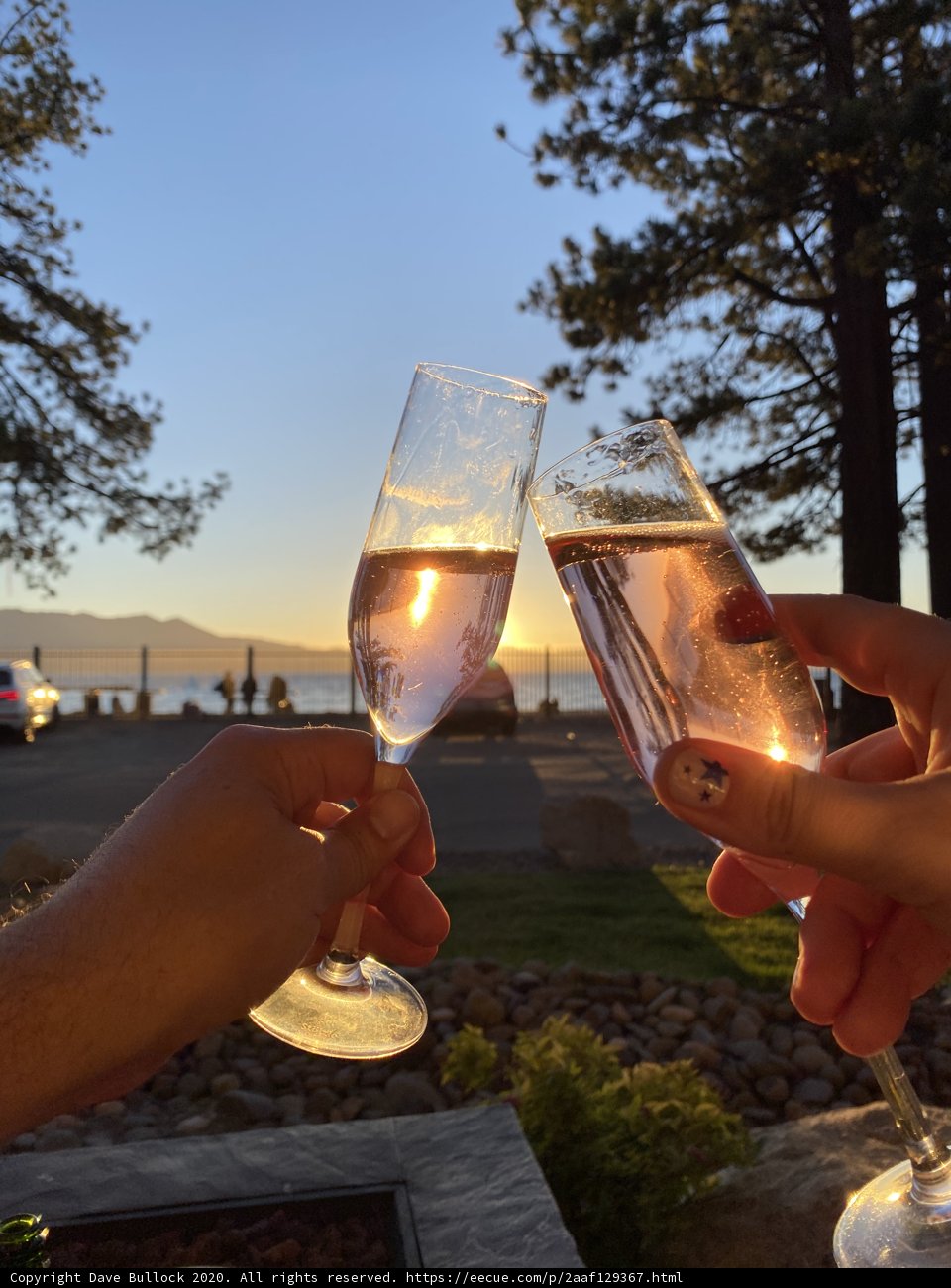 Champagne Toast in Lake Tahoe