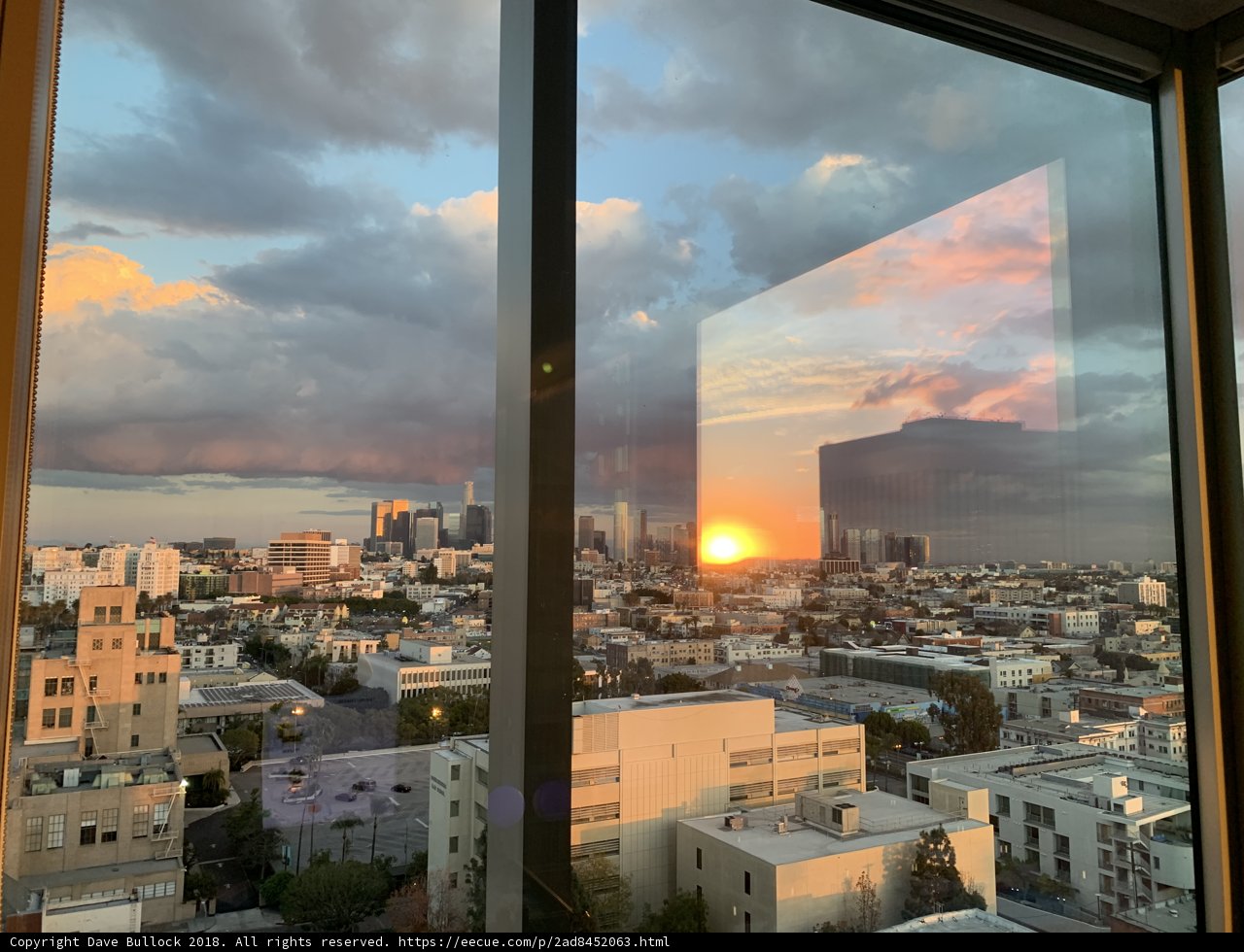 Urban Sunset from High Rise Office Building