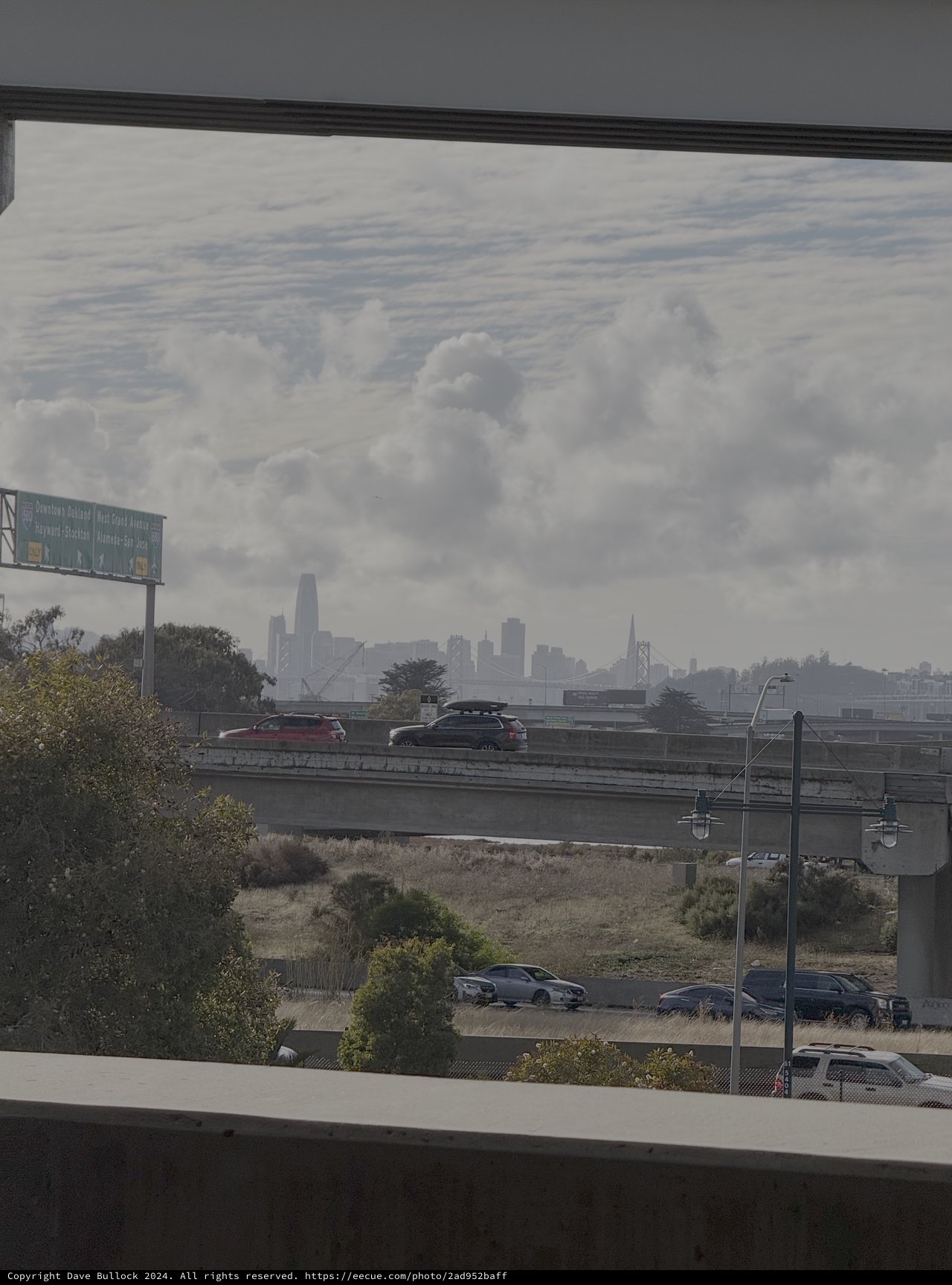 San Francisco Skyline Through Highway Overpass
