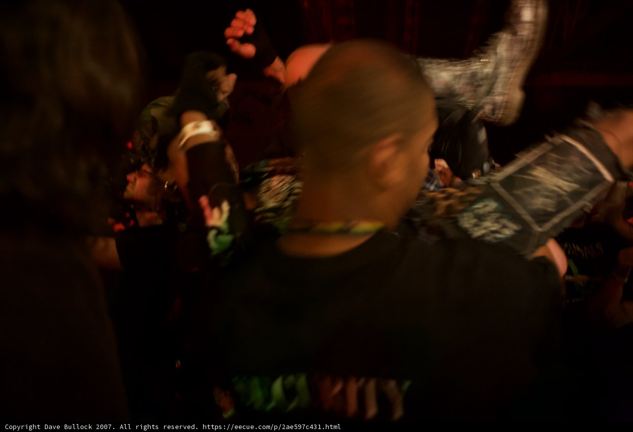 Clubgoer raises hands in glasshouse