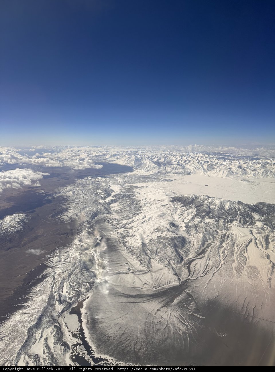Aerial View of Snow-Capped Mountain Valley
