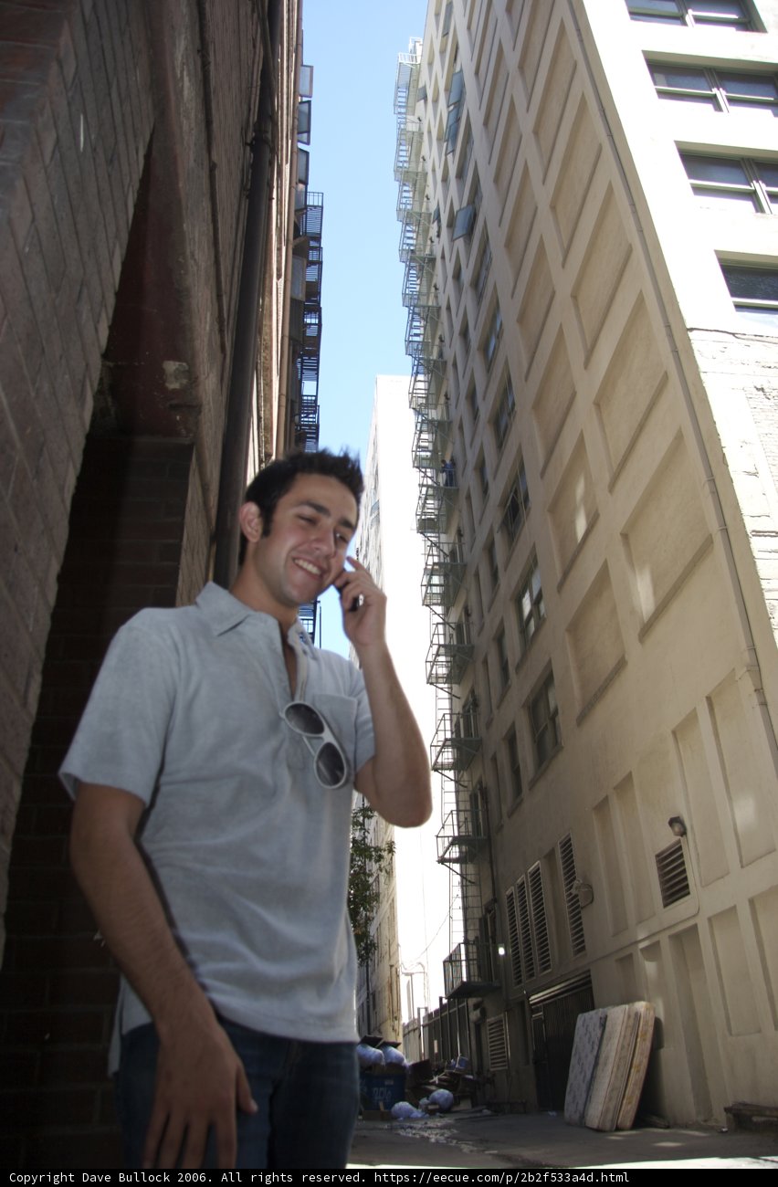 Cell Phone Conversation with a Skyline View