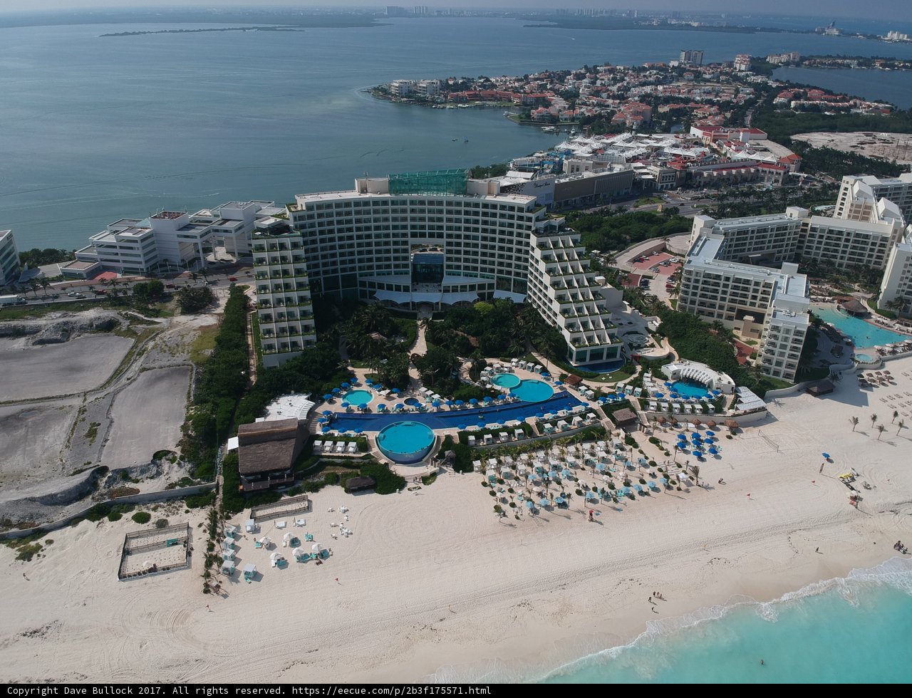 Aerial View of Cancun Resort and Beach