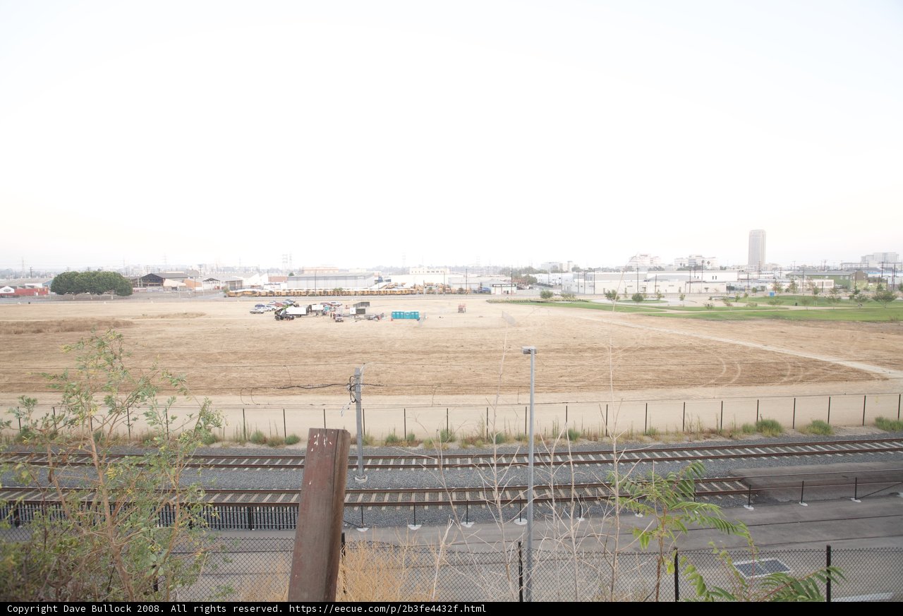 Train Tracks and an Empty Field at an Abandoned Airfield