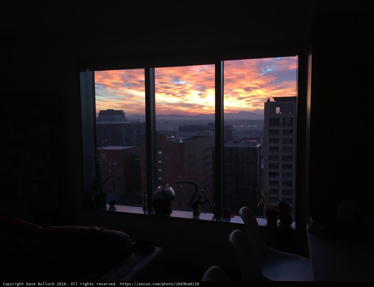 Sunset Silhouette from Bedroom Window