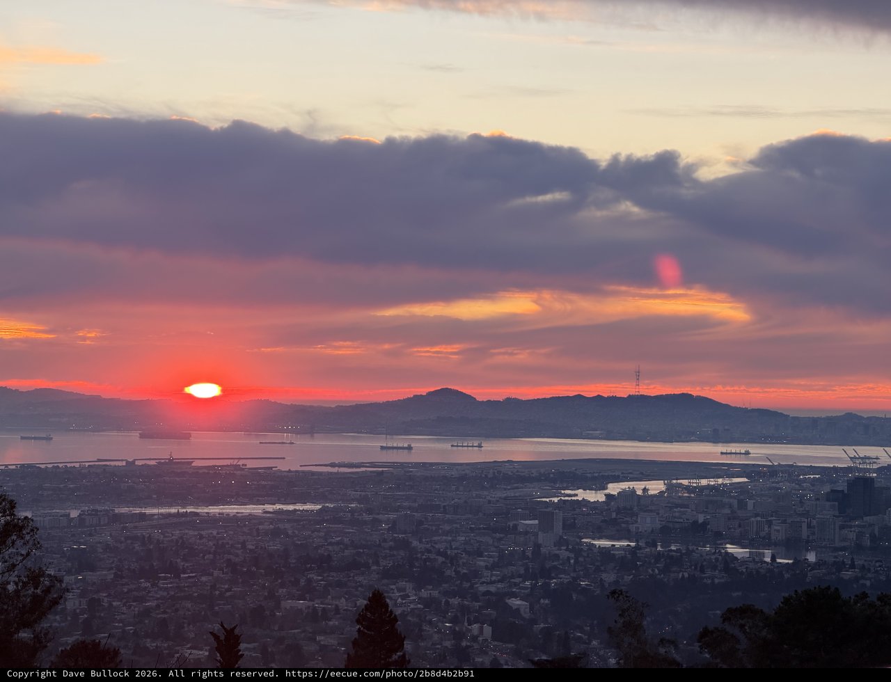 Sunset Over San Francisco Bay from East Bay Hills
