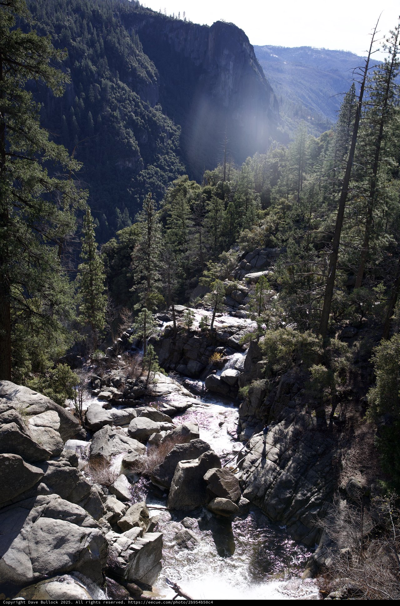 Rushing Waters Through Granite Canyon in Yosemite