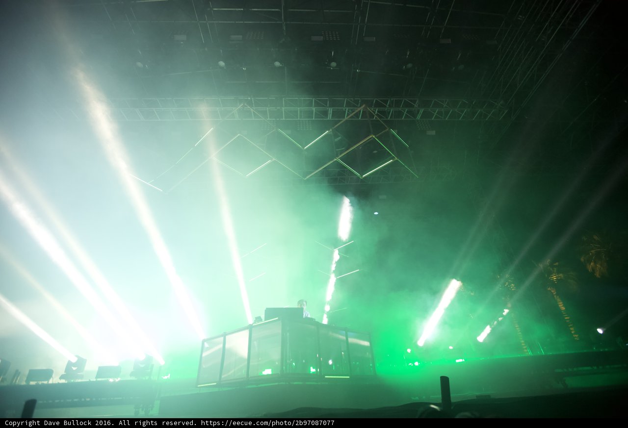 Green Light Flares on Stage