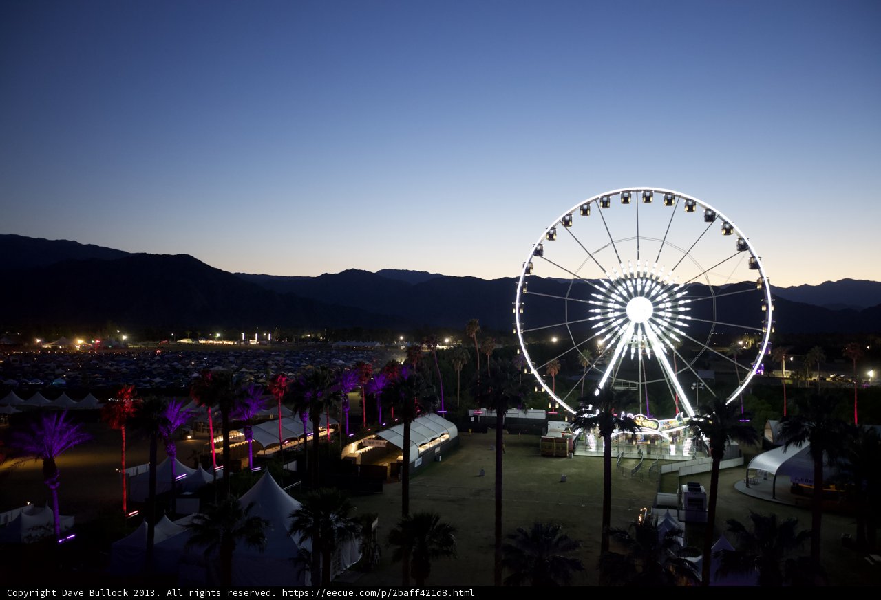 Lit up Ferris Wheel in the Desert