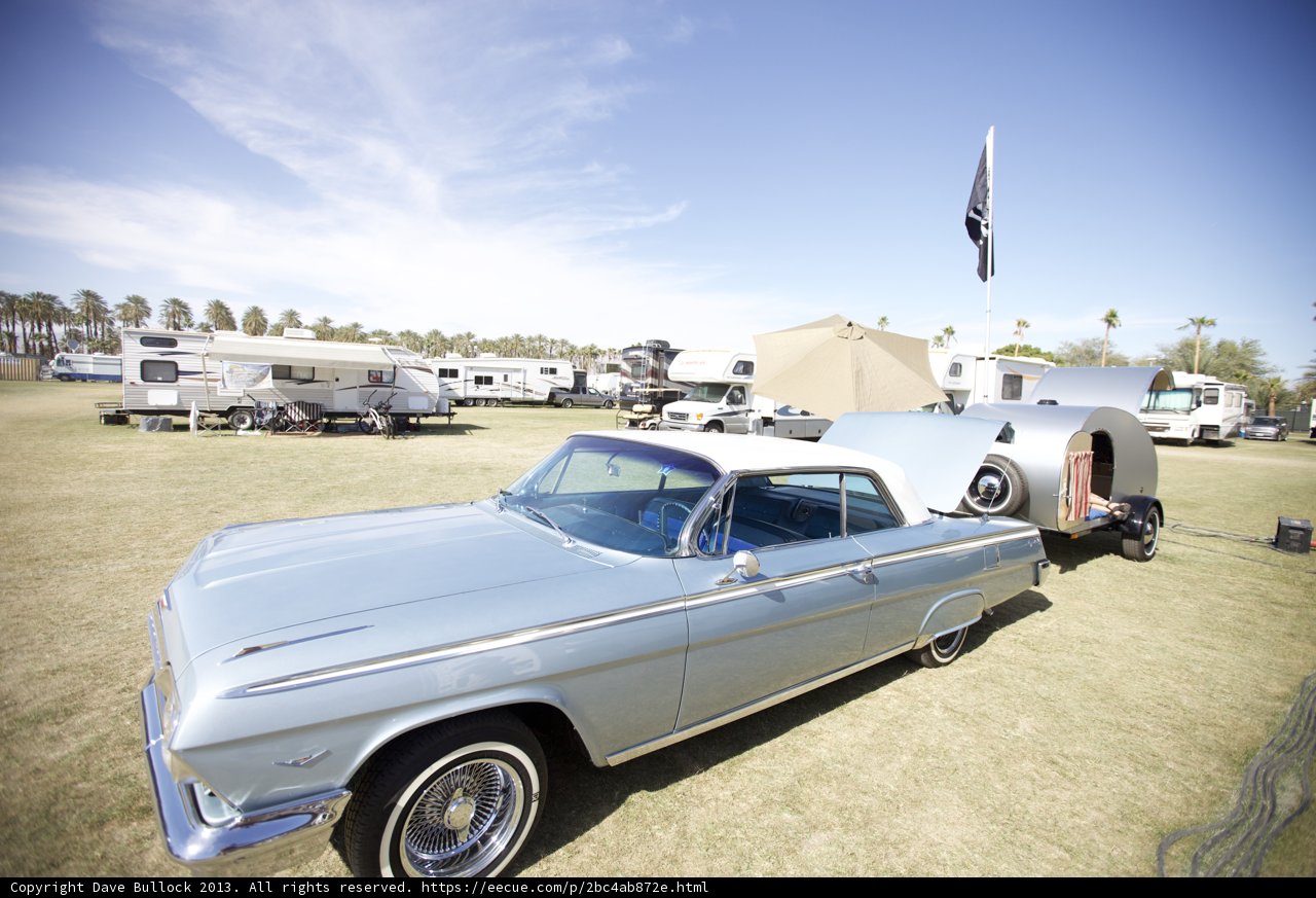 Vintage Car and Trailer in a Field