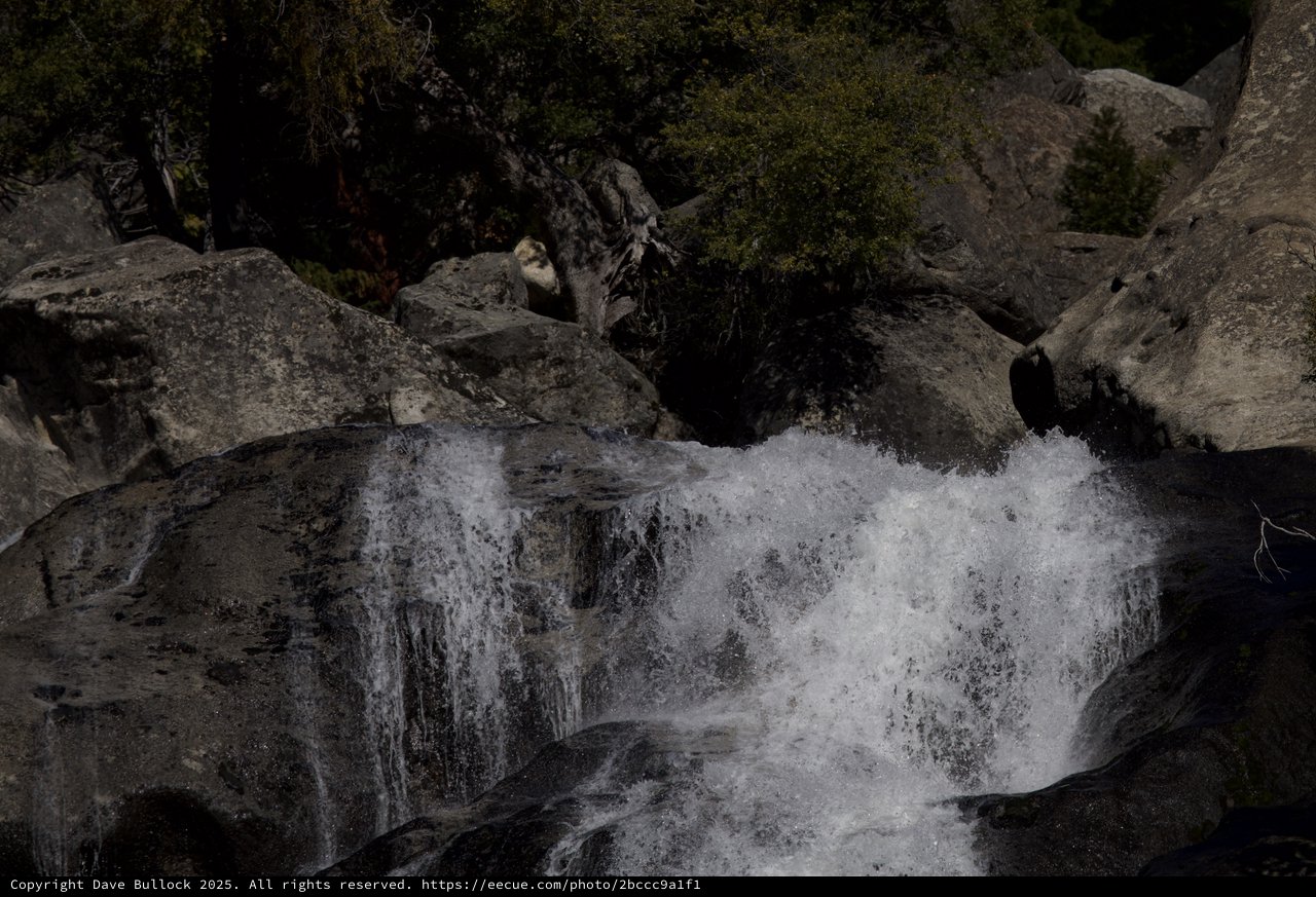 Rushing Waters Through Rocky Cascade in Yosemite