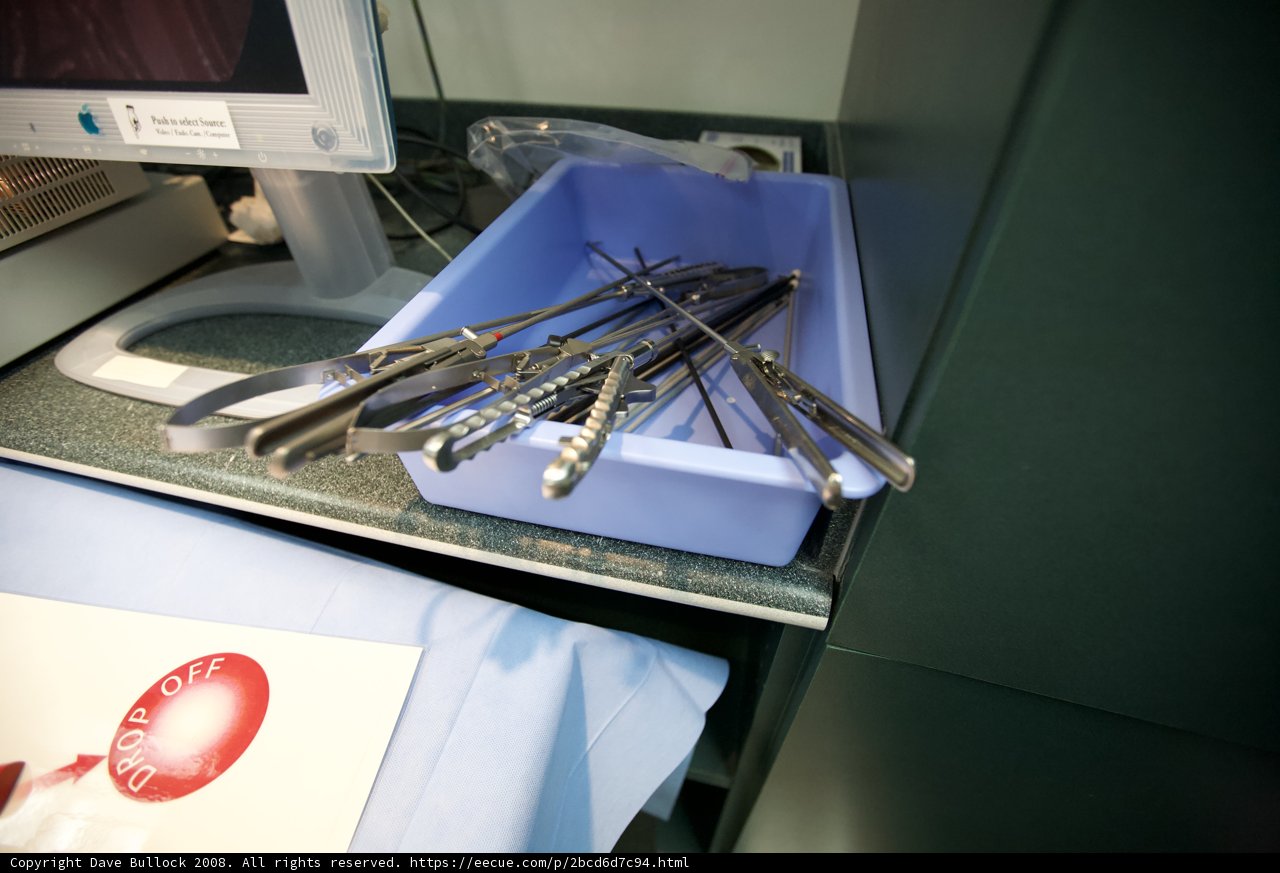 Surgical Tools on Blue Tray