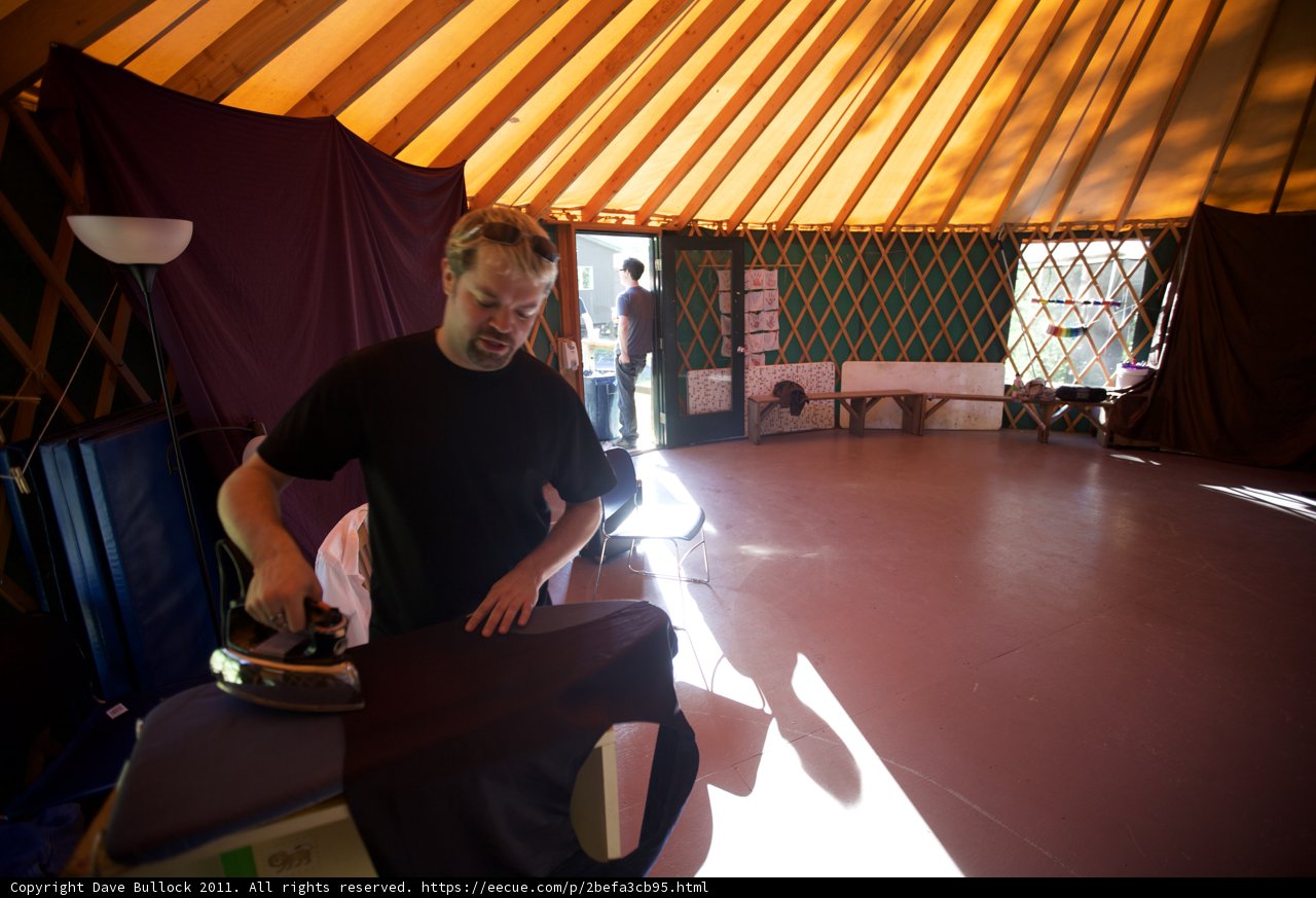 Ironing in the Yurt