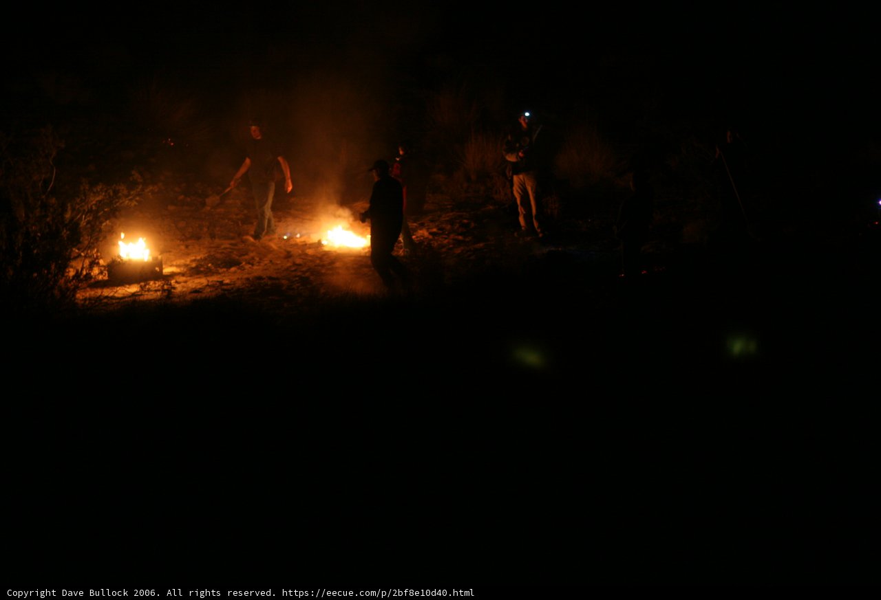 Nighttime Bonfire Gathering