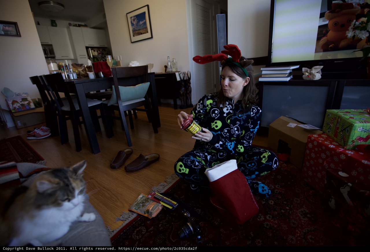 Christmas Morning Stocking Surprises in Festive Pajamas